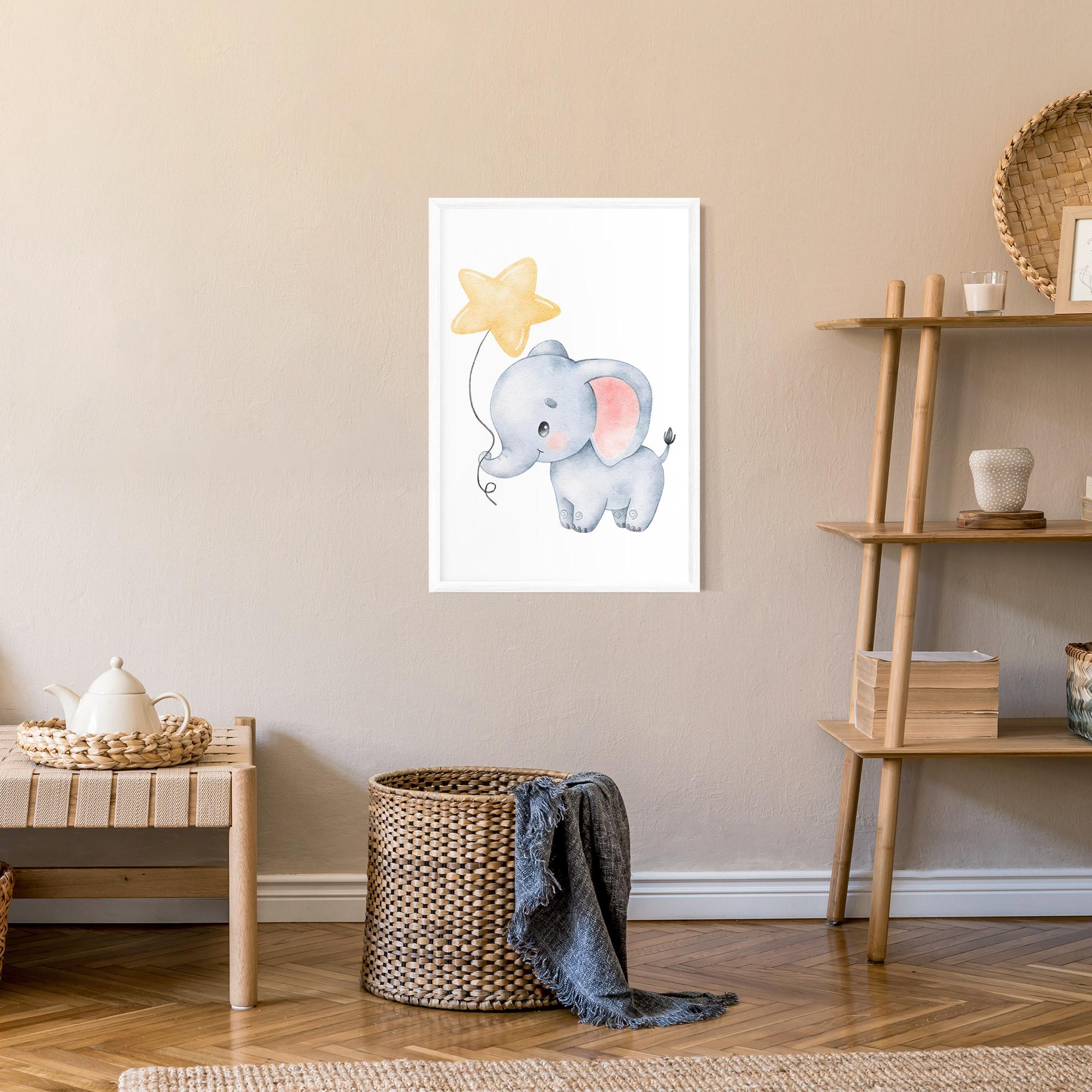Poster Înrămat Baby Elephant Kids mockup 9