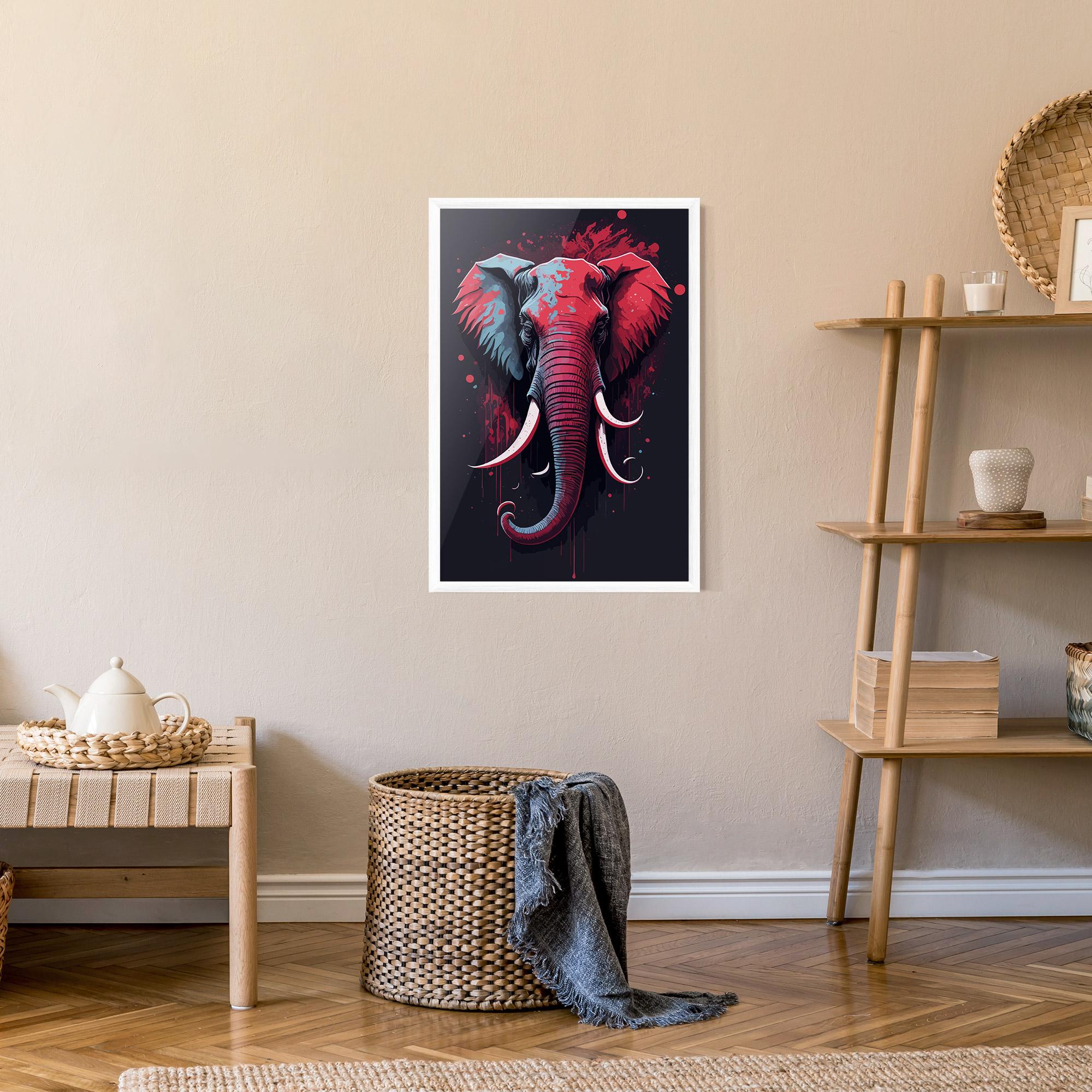 Poster Înrămat Red Blue Elephant mockup 9