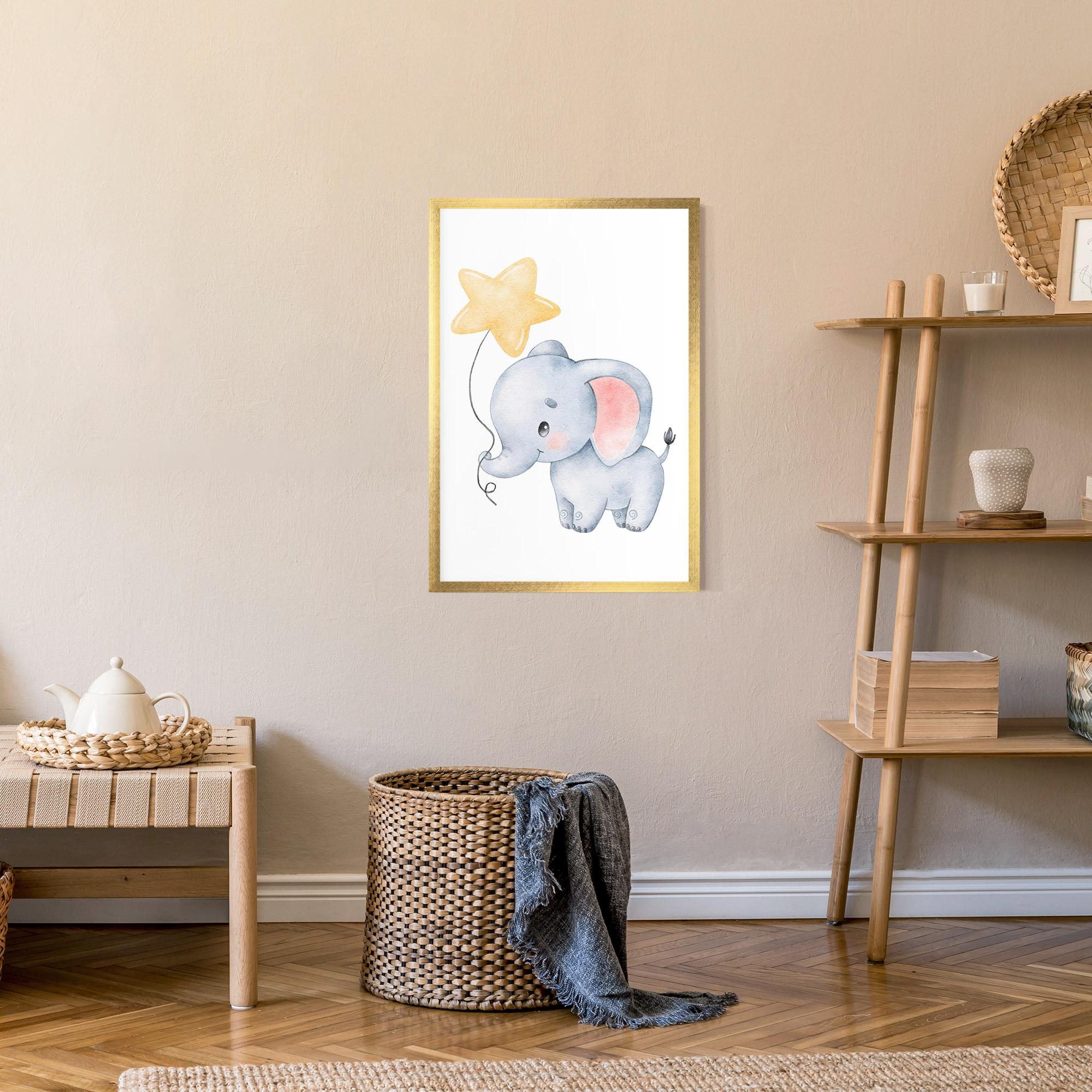 Poster Înrămat Baby Elephant Kids mockup 9