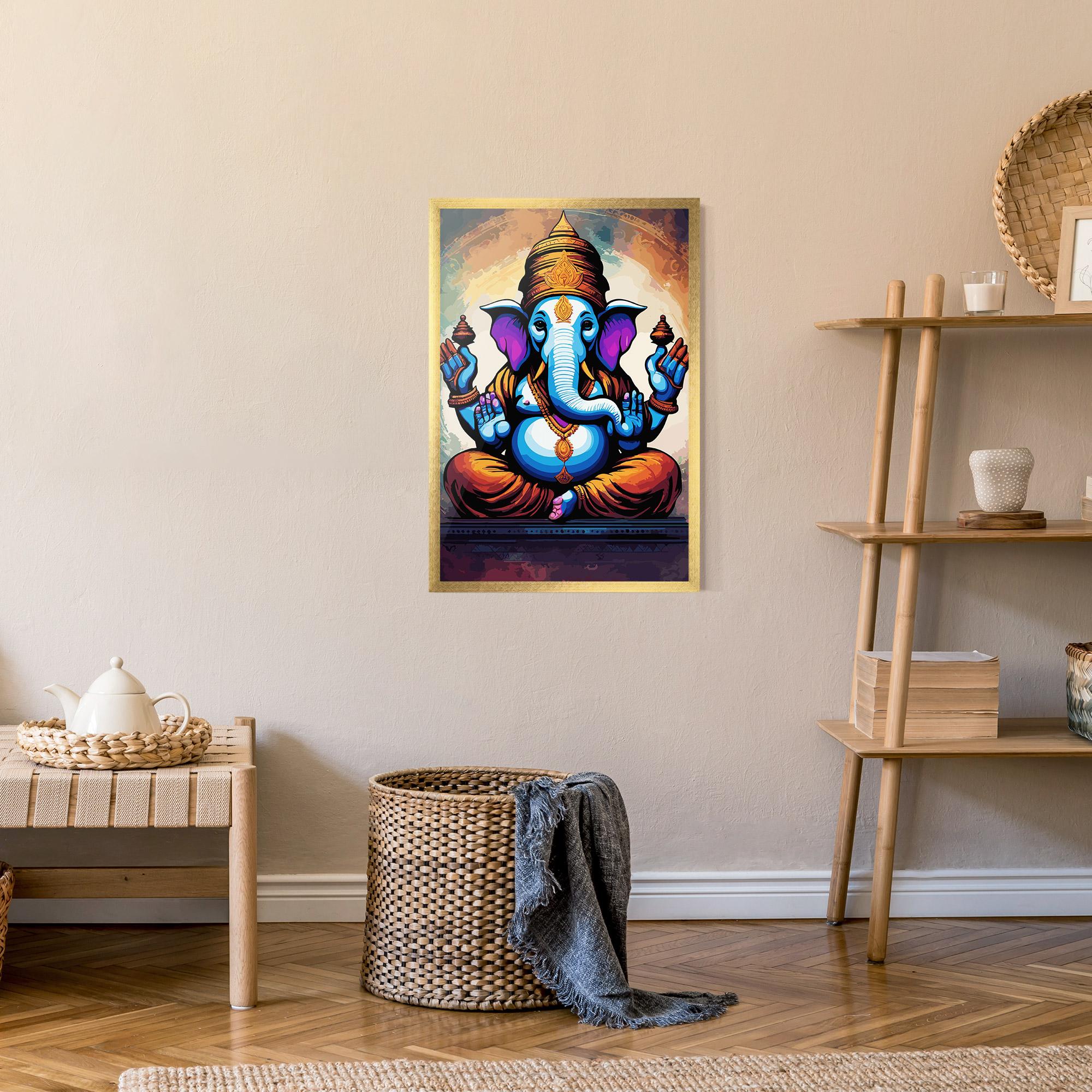 Poster Înrămat Ganesh Colorful mockup 9