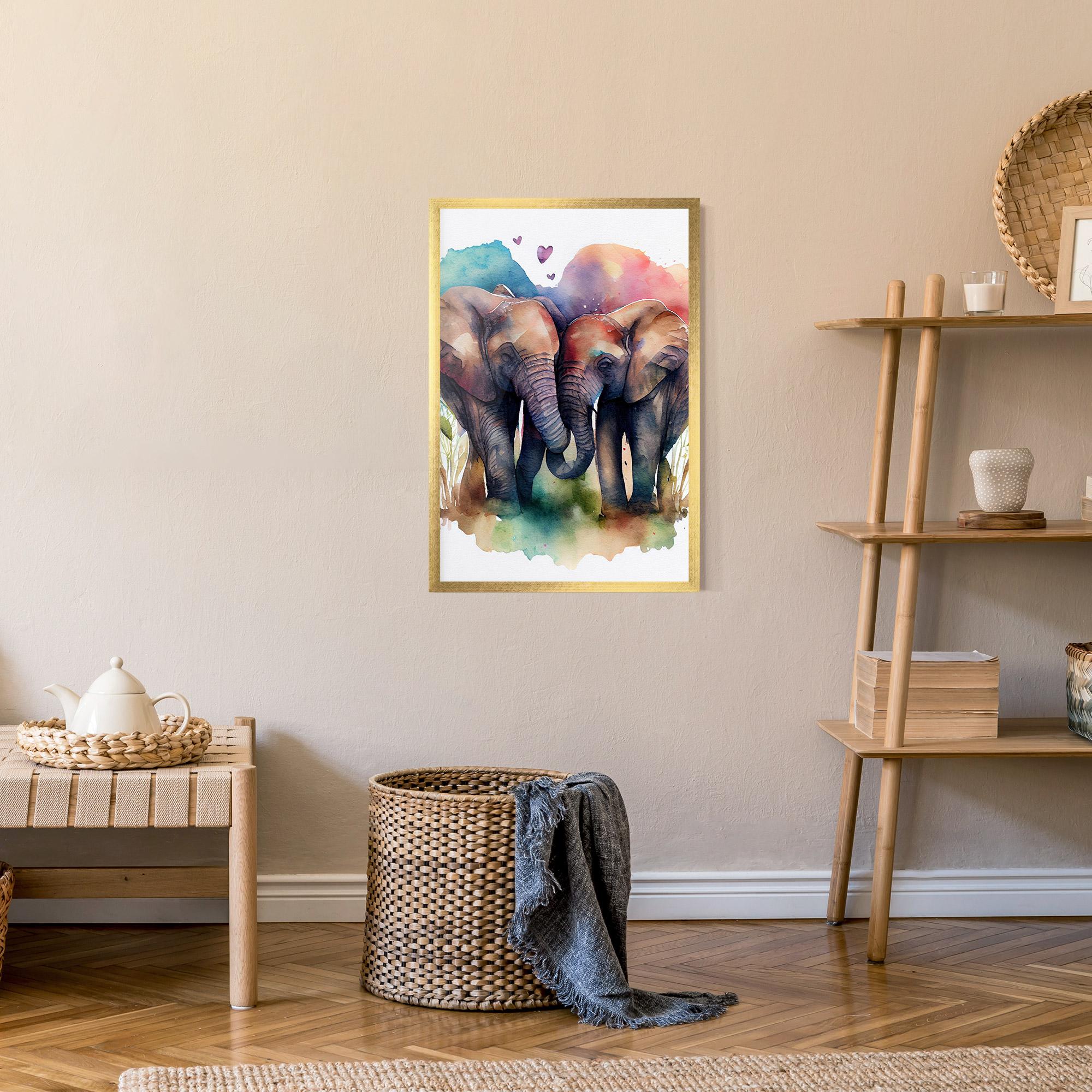 Poster Înrămat Watercolor Love mockup 9