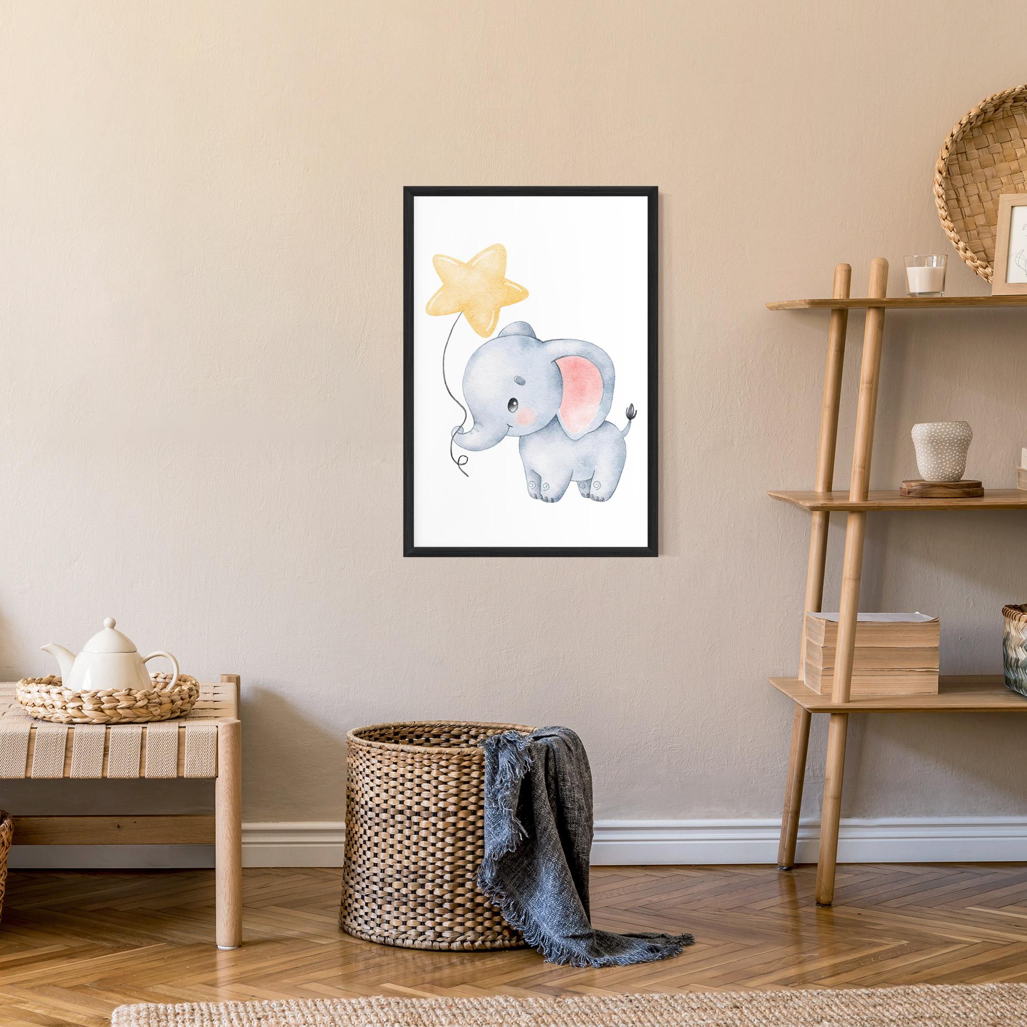 Poster Înrămat Baby Elephant Kids mockup 9