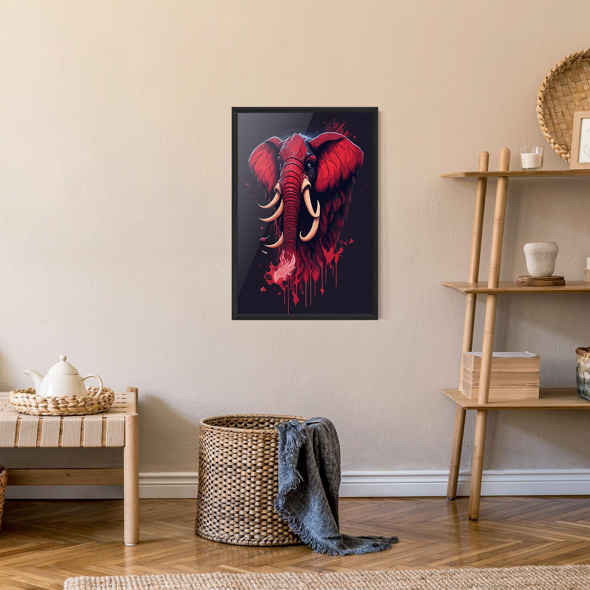 Poster Înrămat Bloody Elephant mockup 9