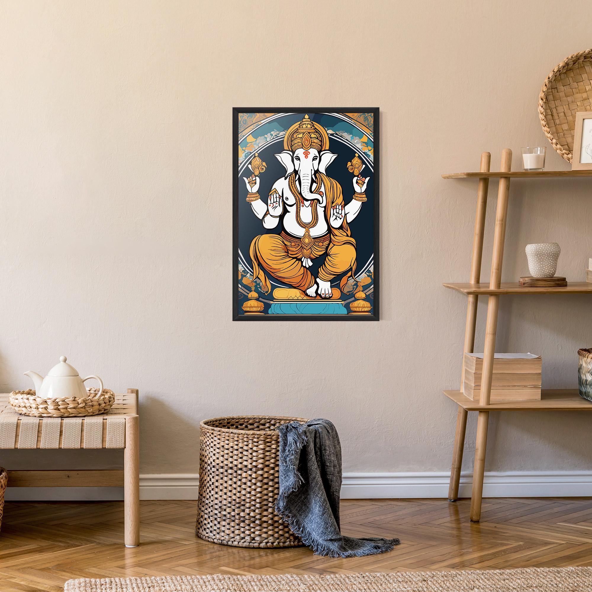 Poster Înrămat Gold Ganpati mockup 9