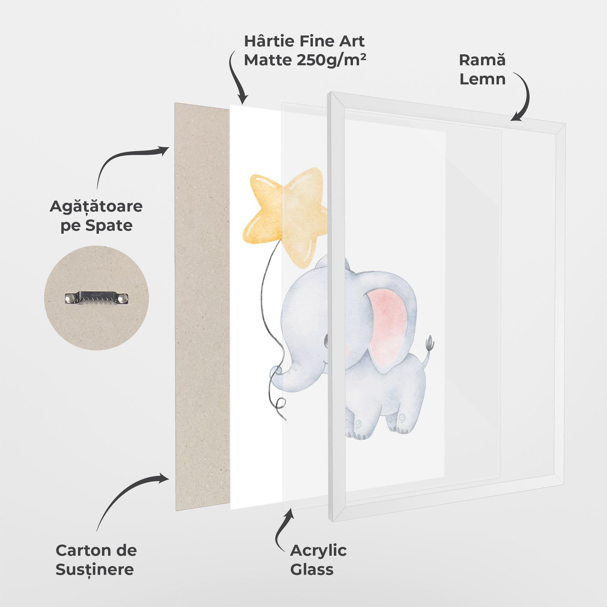 Poster Înrămat Baby Elephant Kids mockup 1