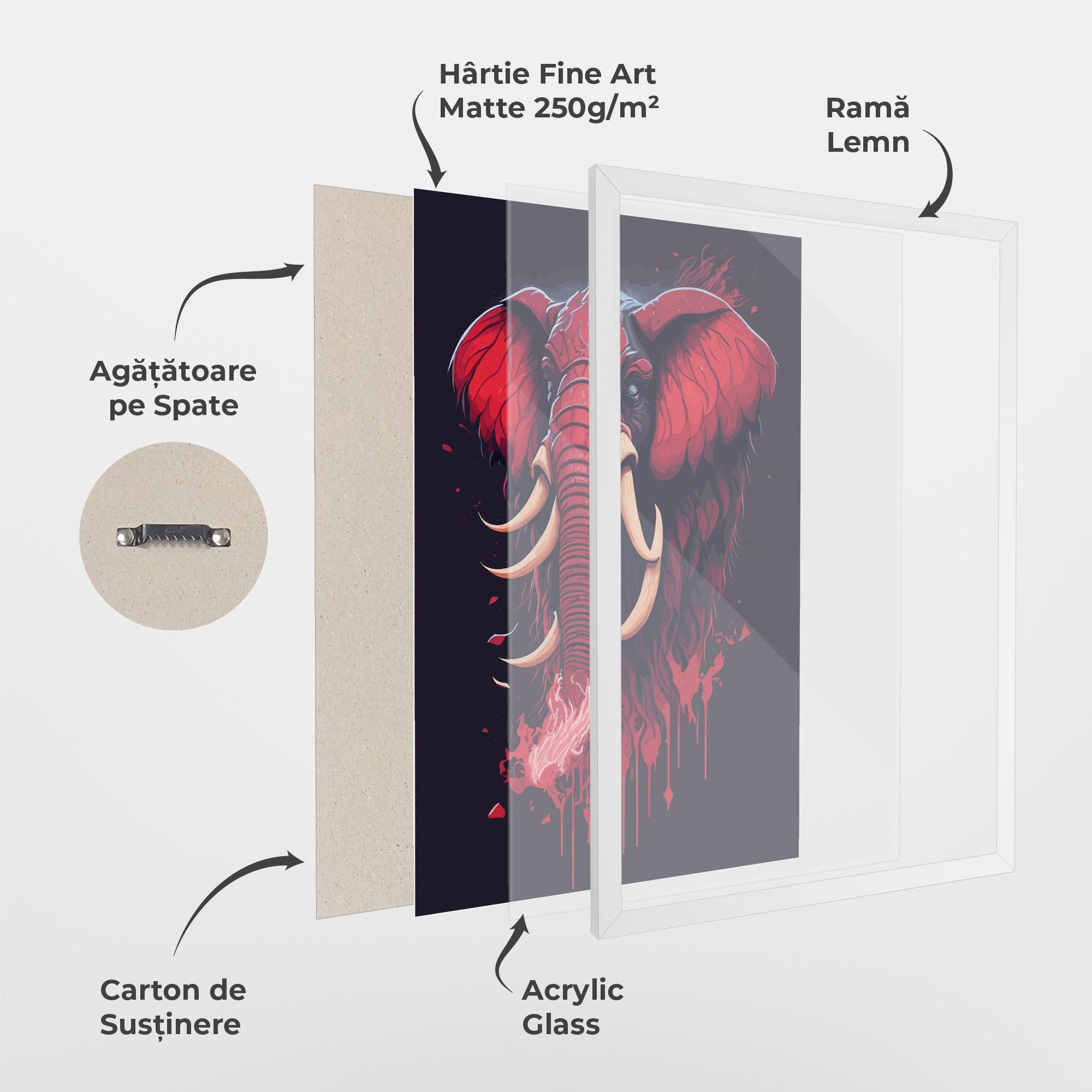 Poster Înrămat Bloody Elephant mockup 1