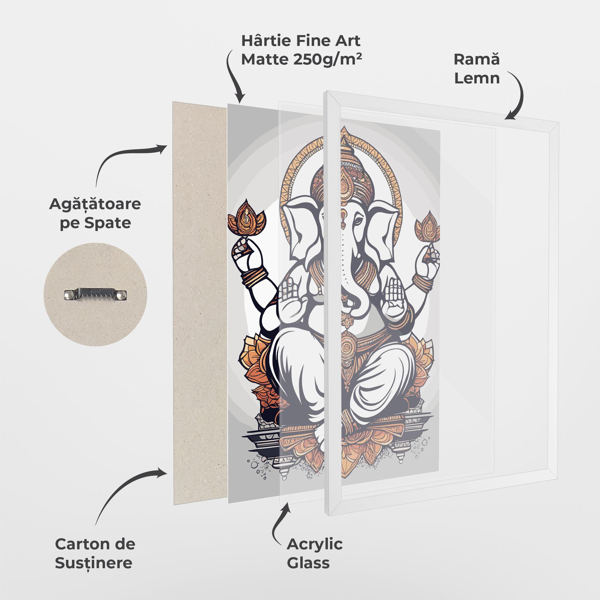 Poster Înrămat Chaturthi Grey mockup 1