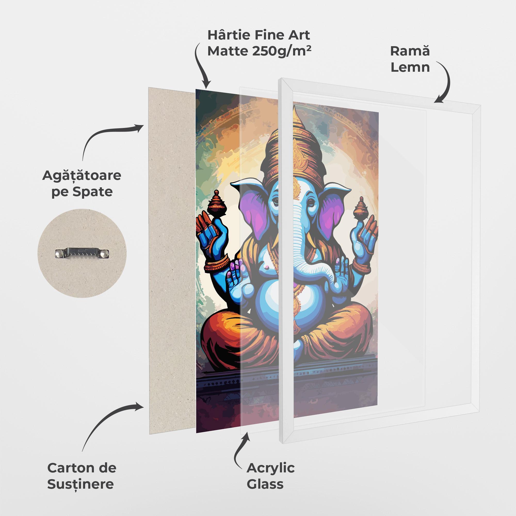 Poster Înrămat Ganesh Colorful mockup 1