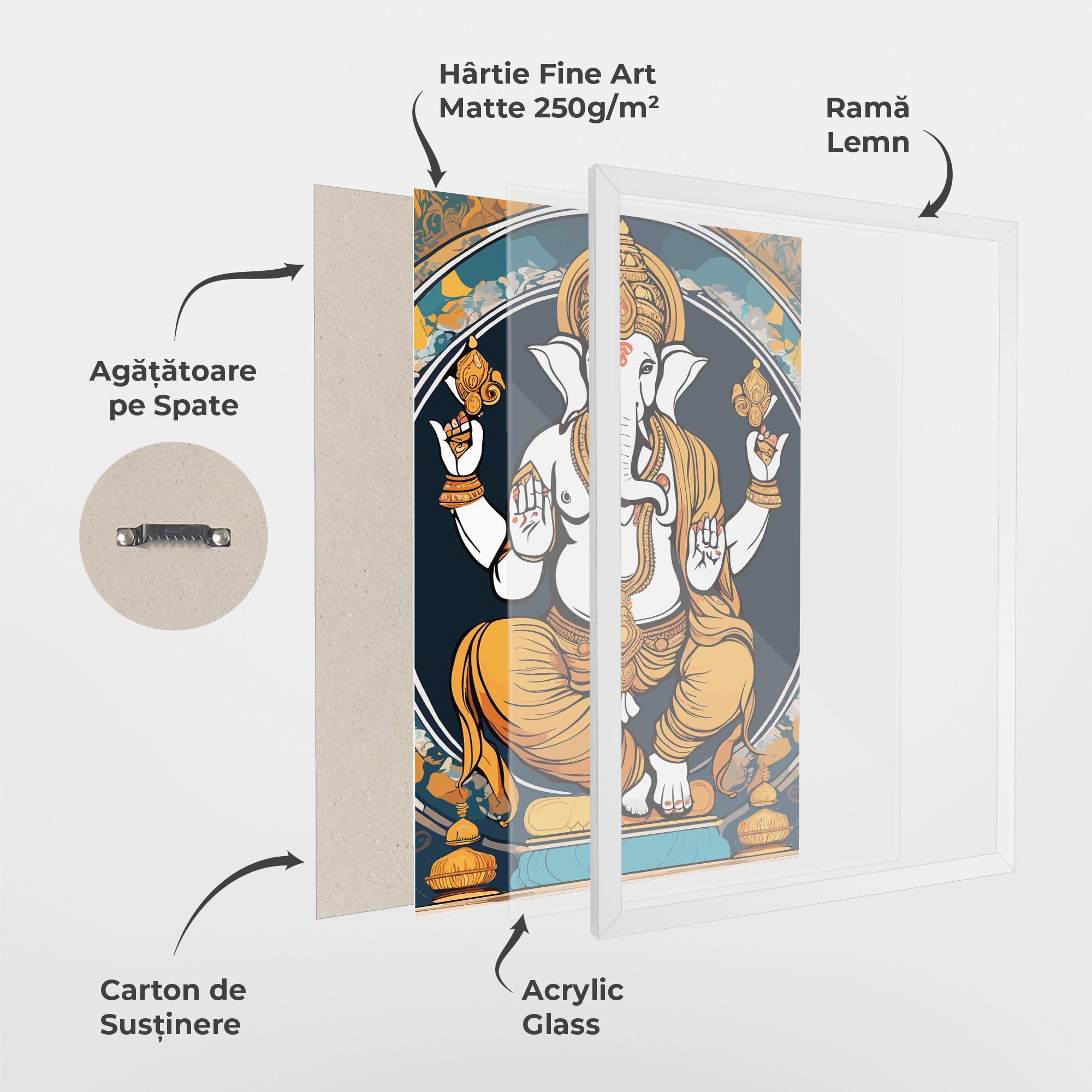 Poster Înrămat Gold Ganpati mockup 1