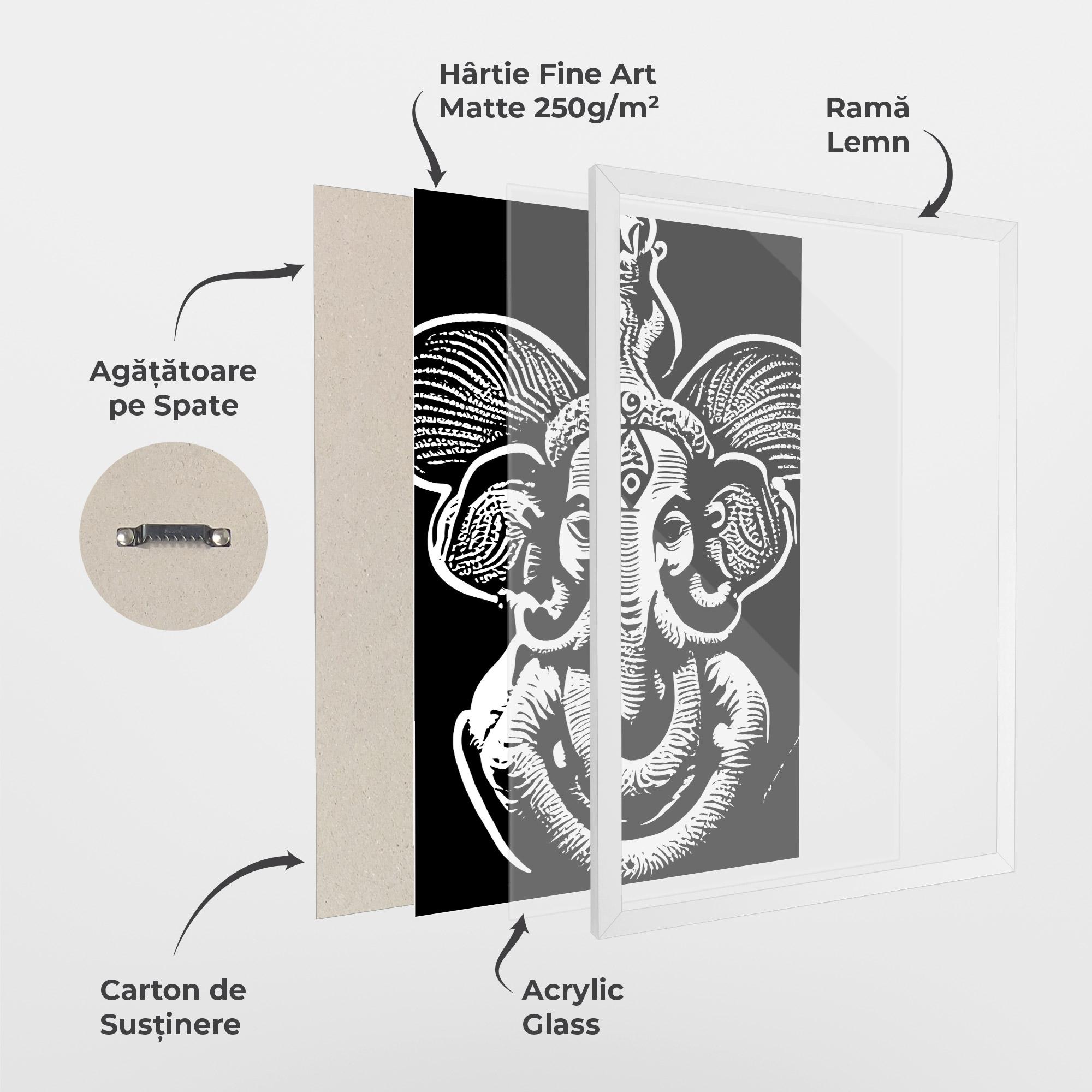 Poster Înrămat White Head Elephant mockup 1