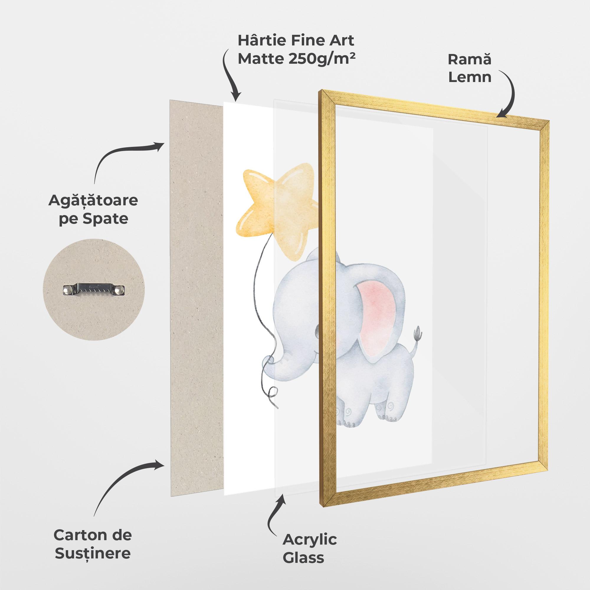 Poster Înrămat Baby Elephant Kids mockup 1