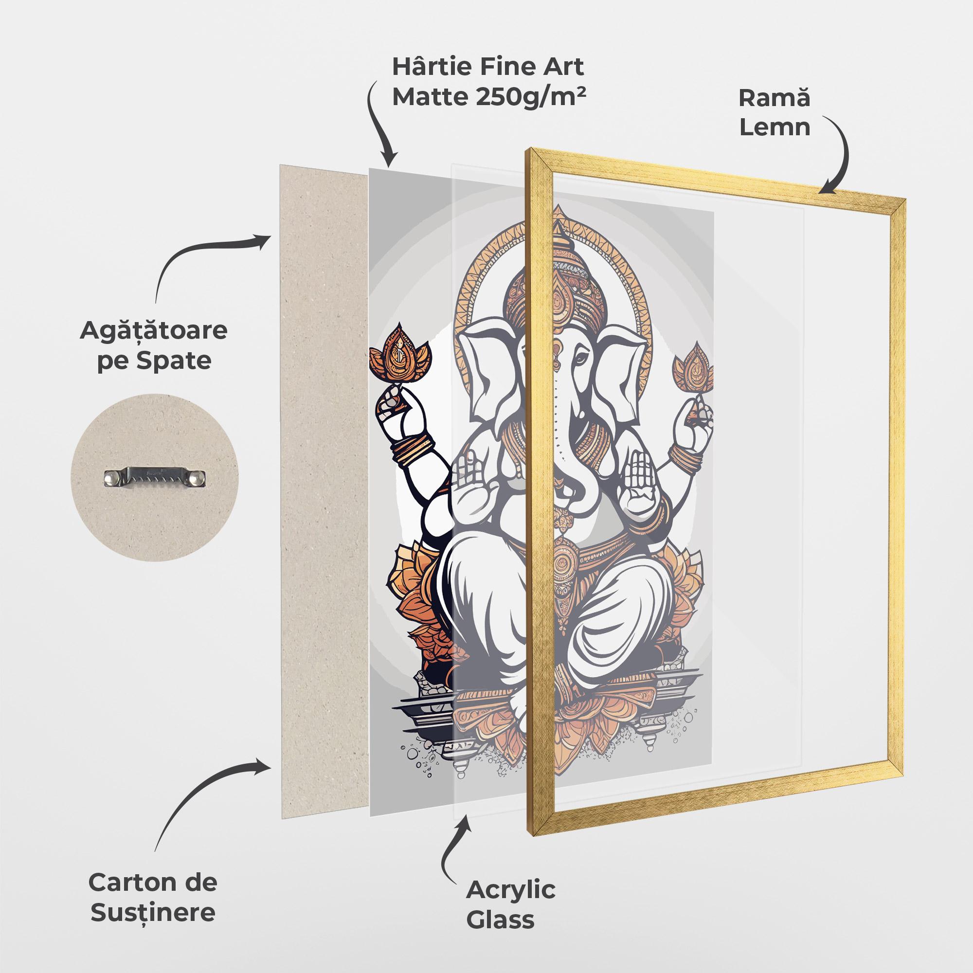 Poster Înrămat Chaturthi Grey mockup 1