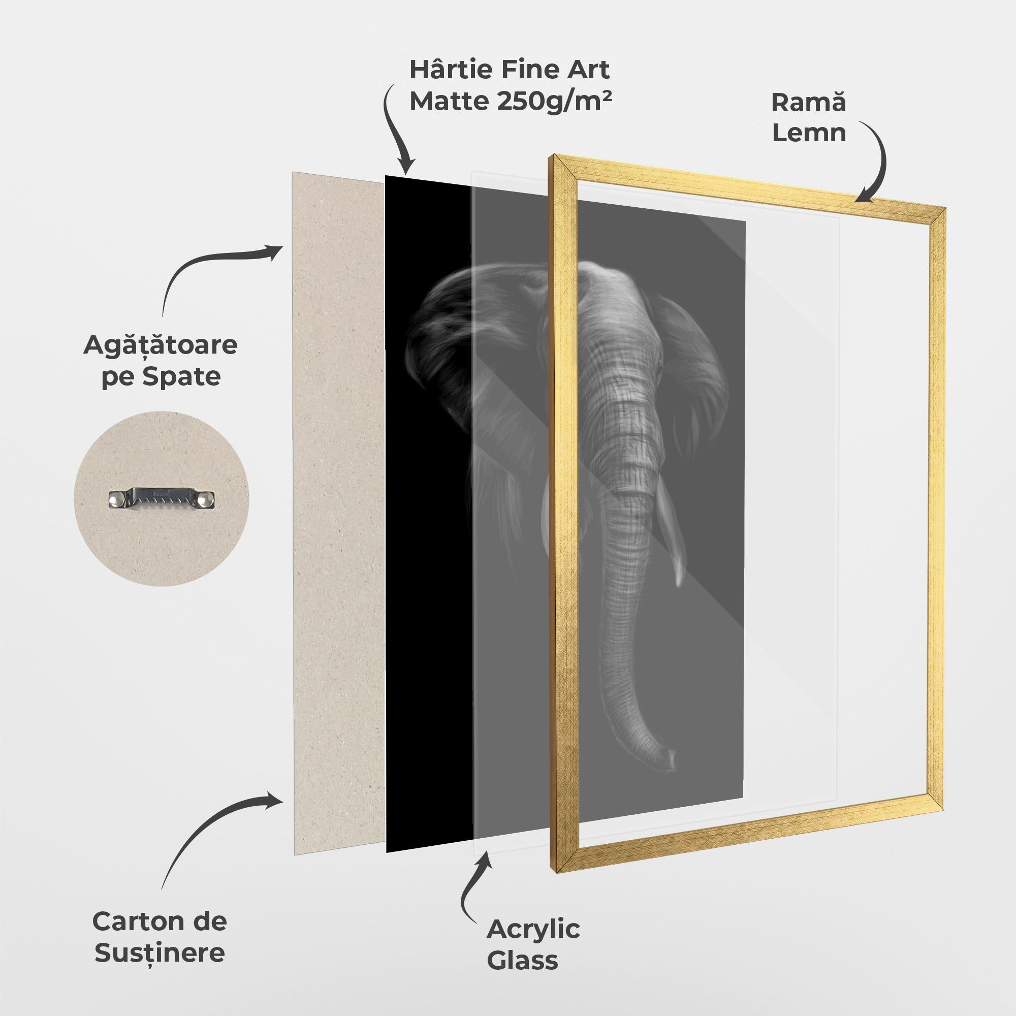 Poster Înrămat Elephant Head mockup 1