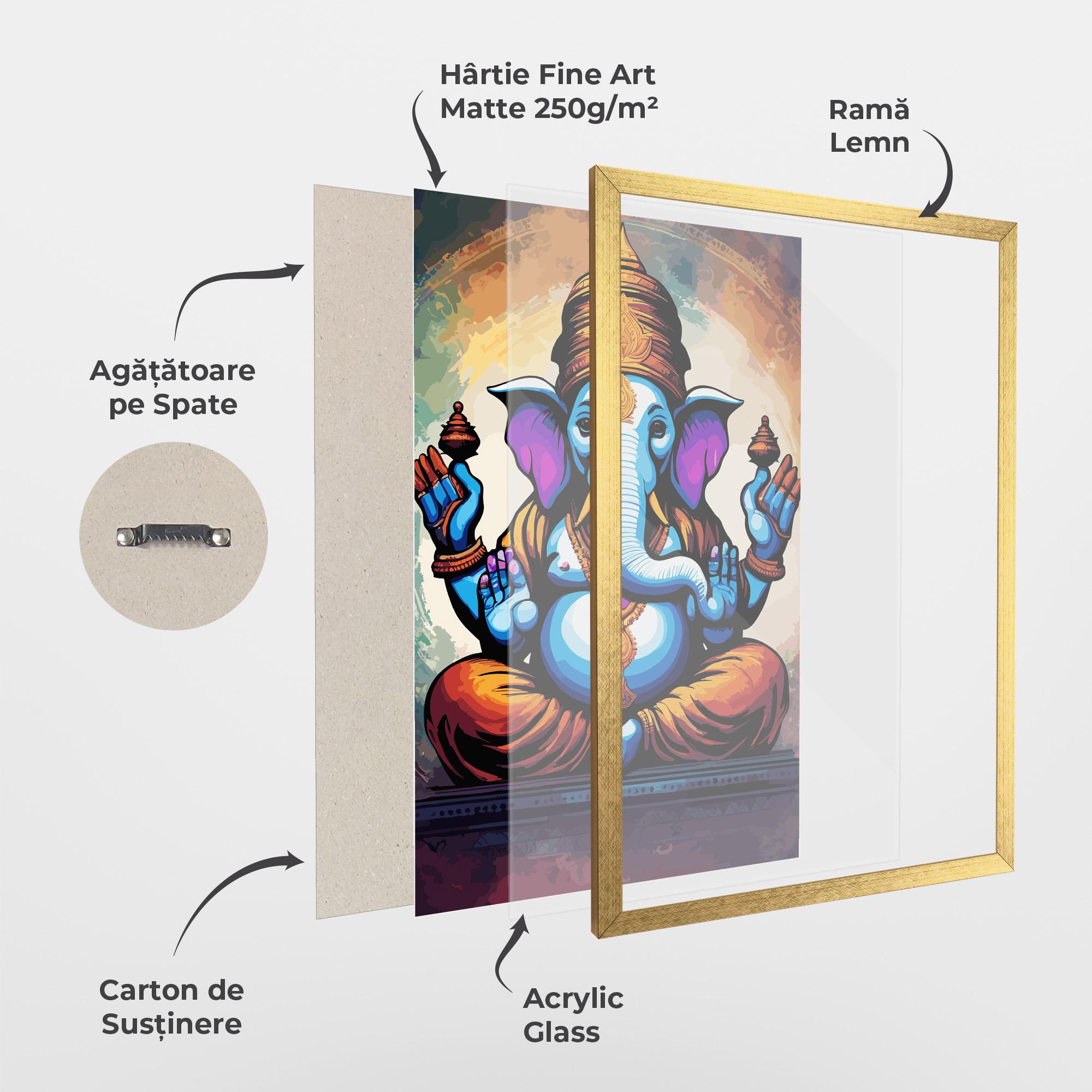 Poster Înrămat Ganesh Colorful mockup 1