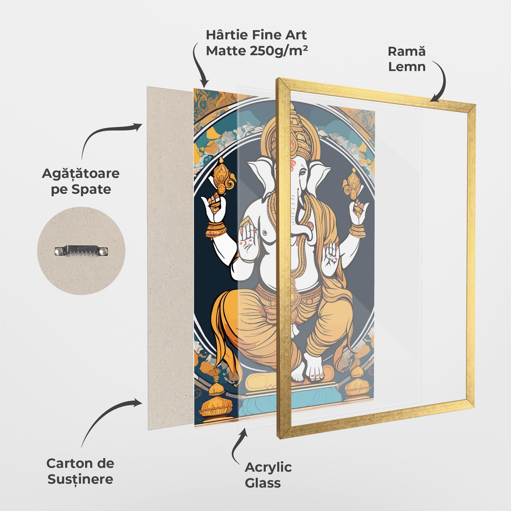 Poster Înrămat Gold Ganpati mockup 1