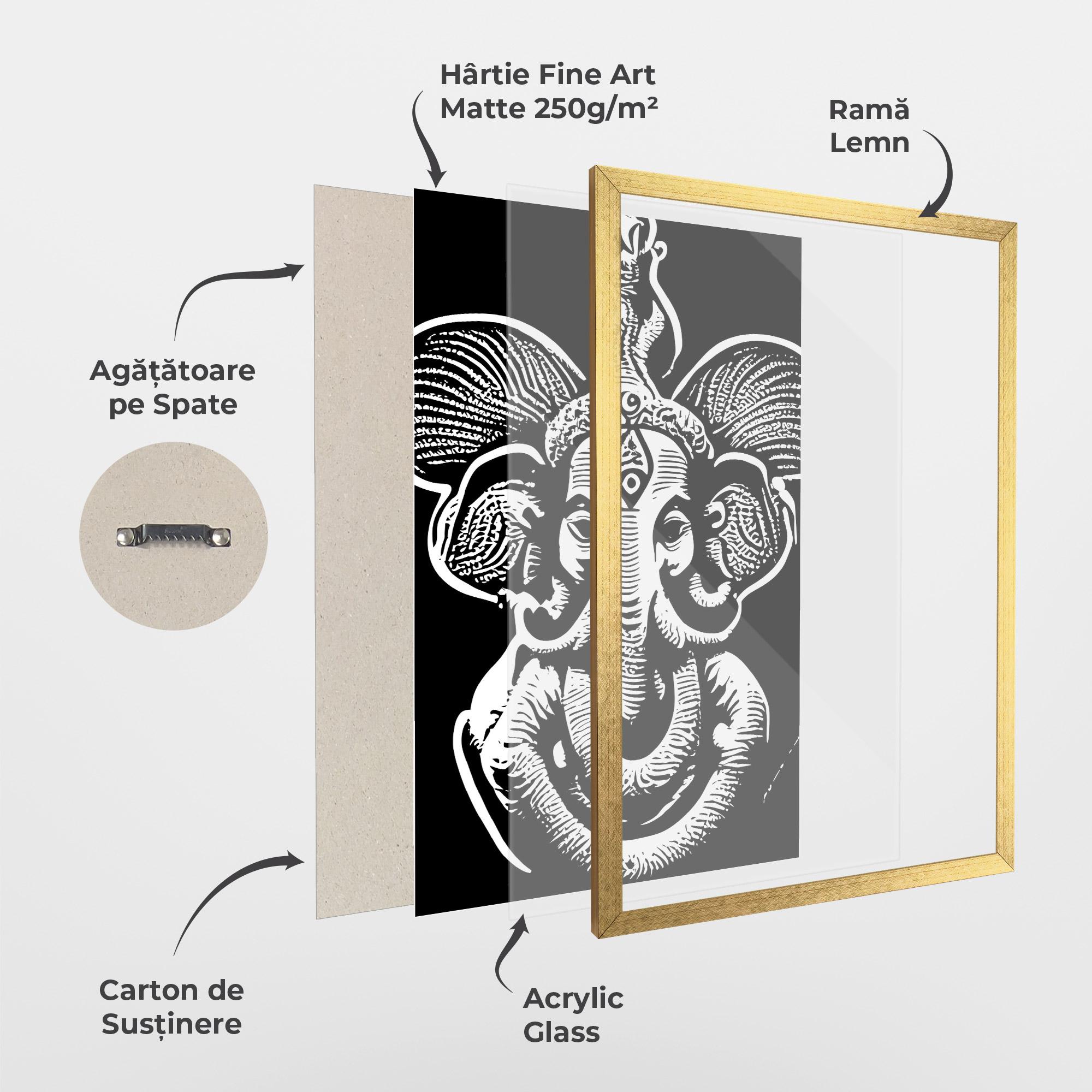 Poster Înrămat White Head Elephant mockup 1