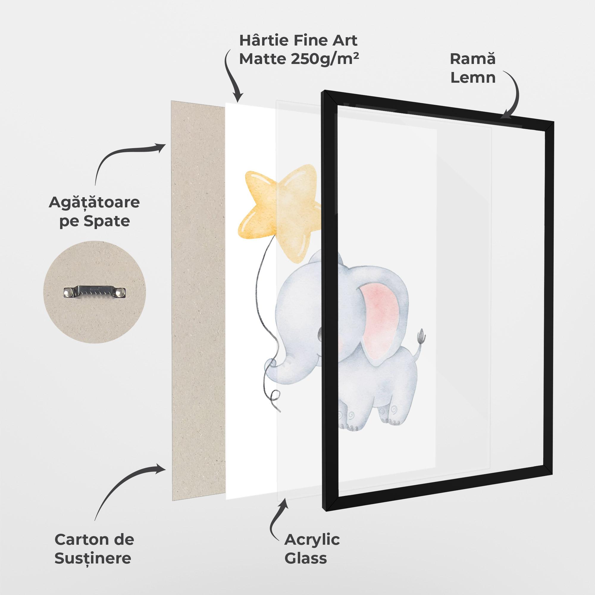 Poster Înrămat Baby Elephant Kids mockup 1