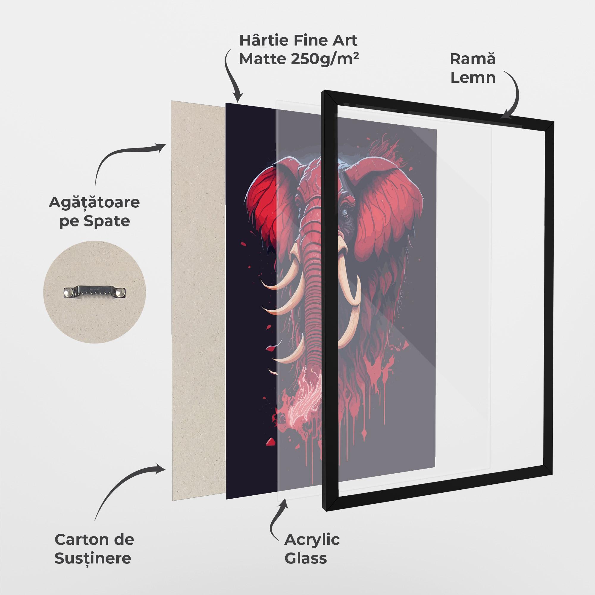 Poster Înrămat Bloody Elephant mockup 1