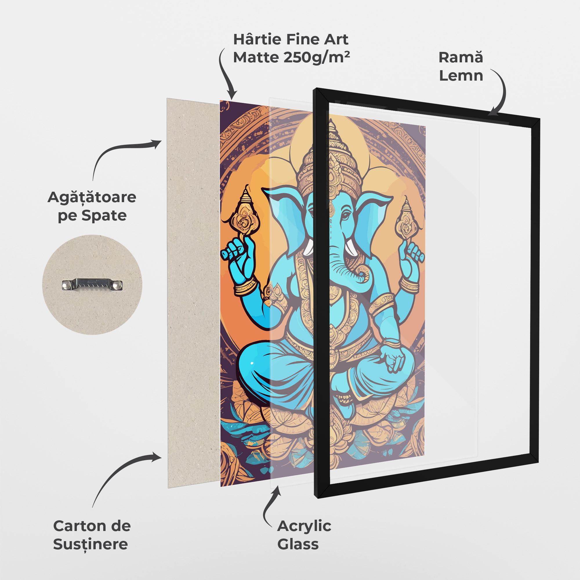 Poster Înrămat Blue Elephant mockup 1