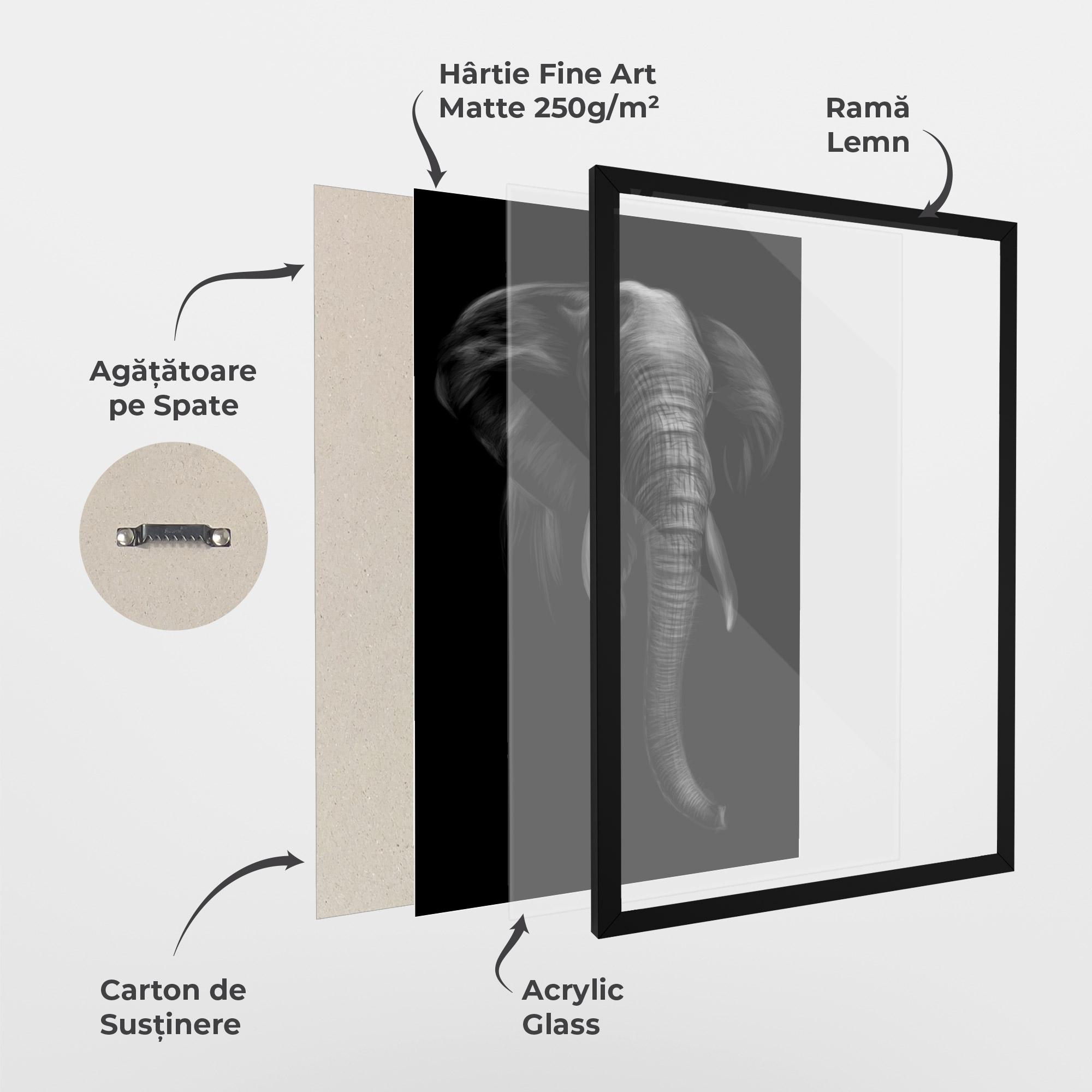 Poster Înrămat Elephant Head mockup 1