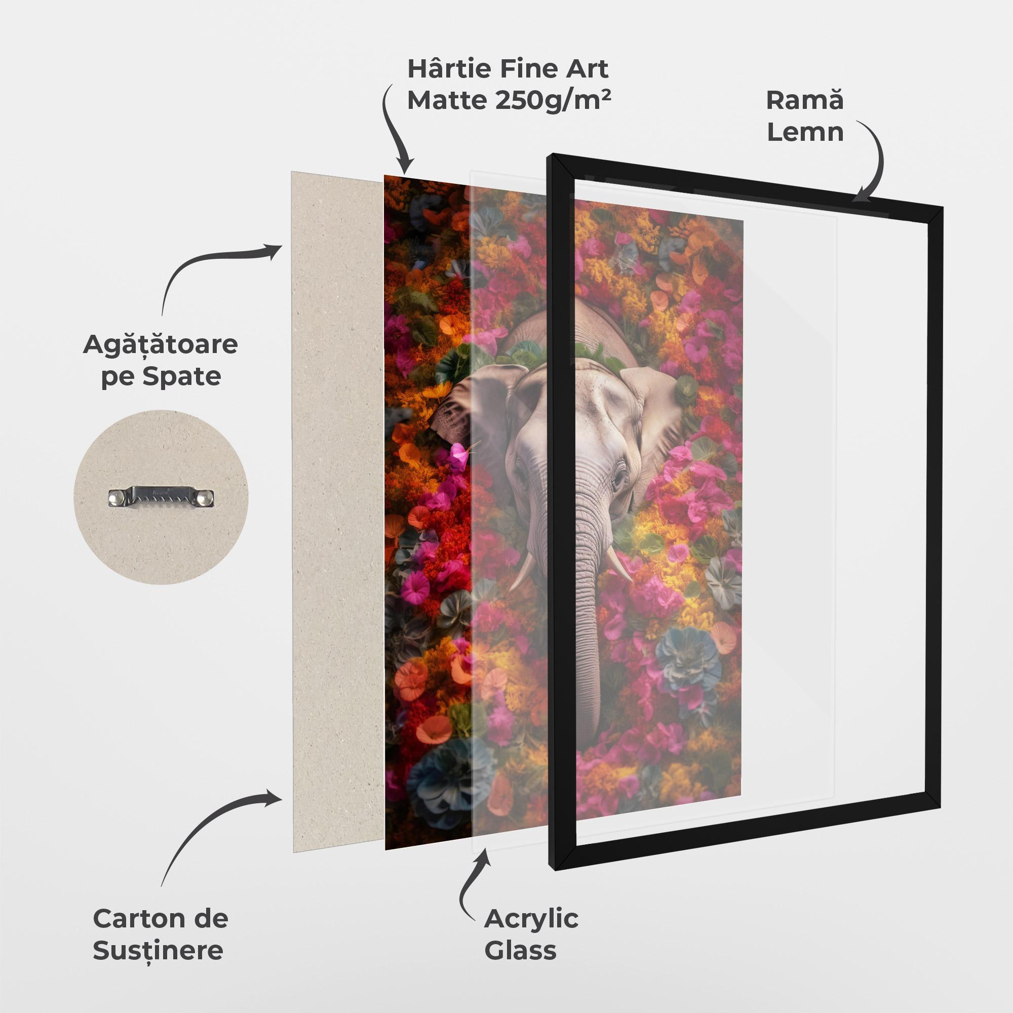 Poster Înrămat Flower Elephant mockup 1