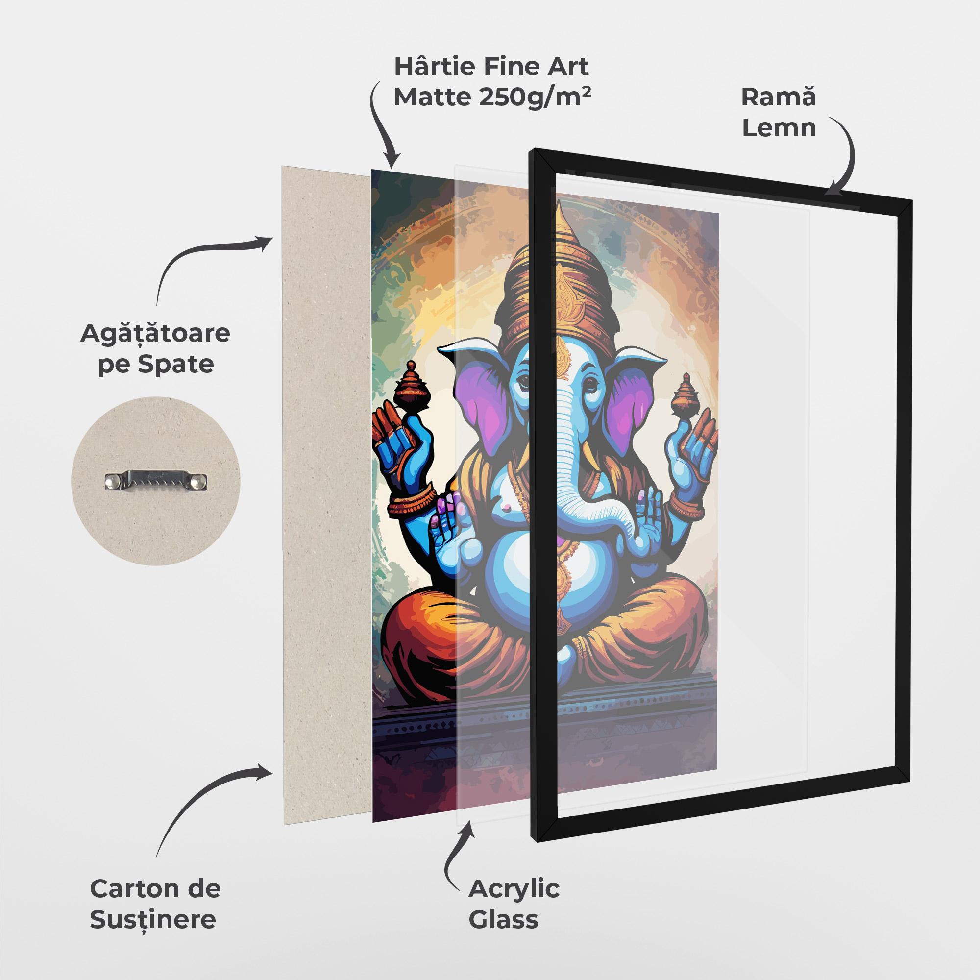 Poster Înrămat Ganesh Colorful mockup 1