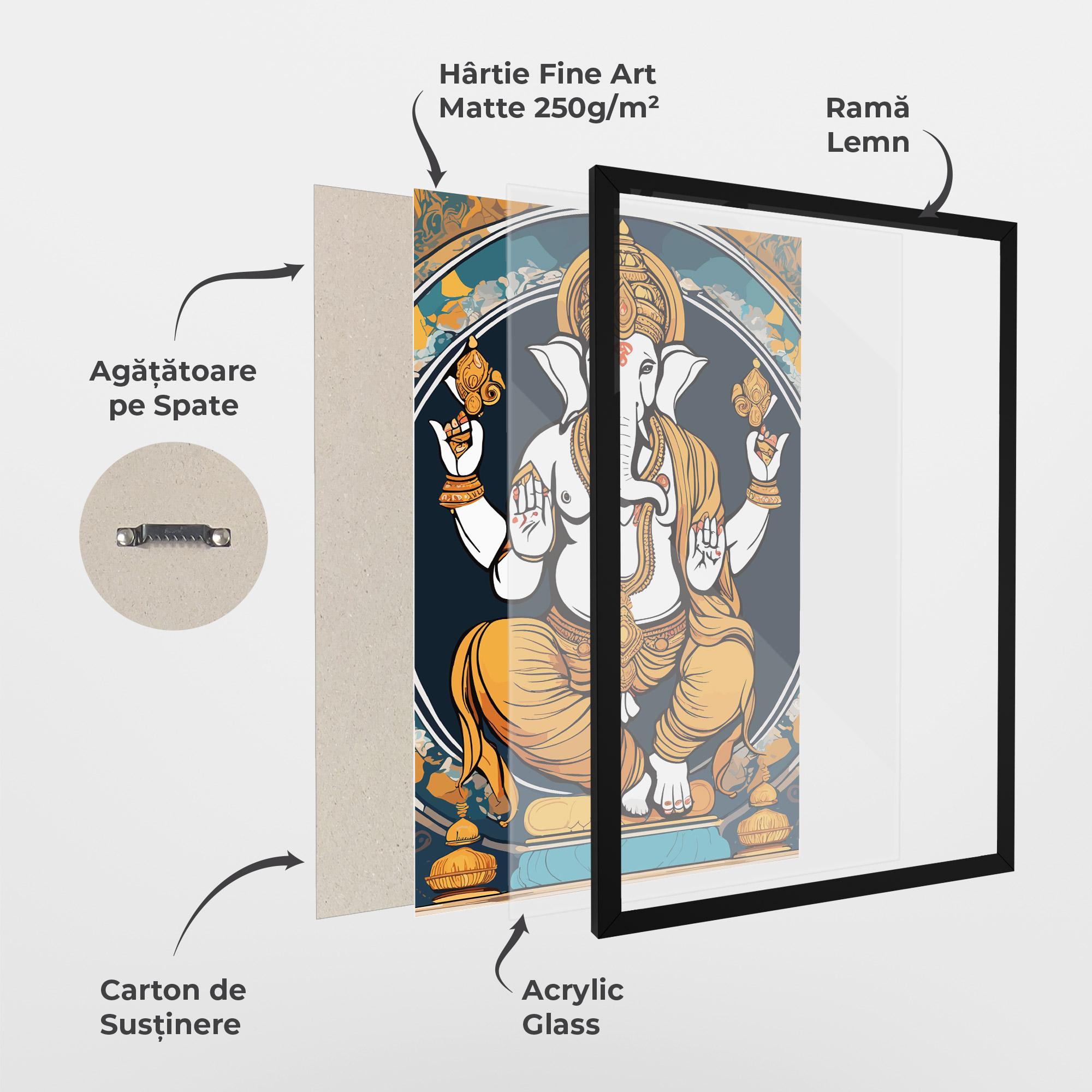 Poster Înrămat Gold Ganpati mockup 1