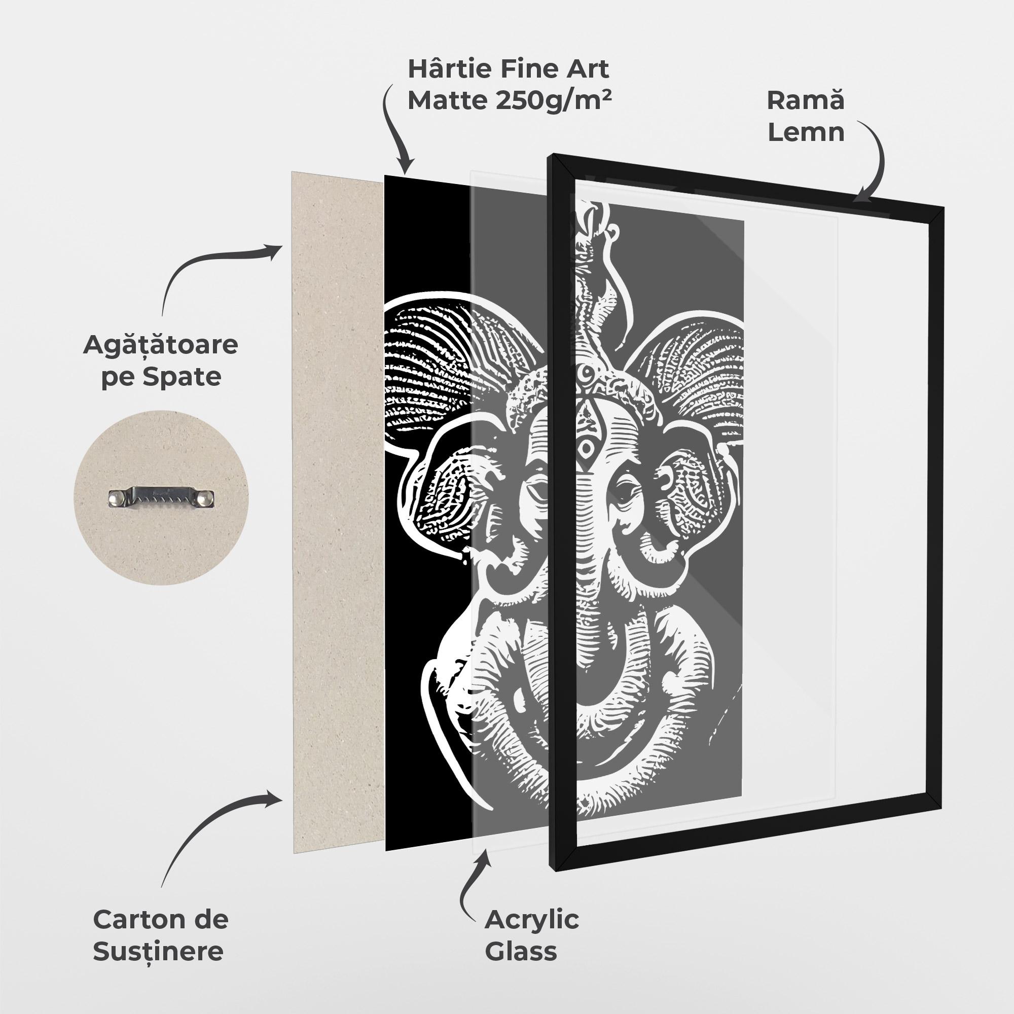 Poster Înrămat White Head Elephant mockup 1