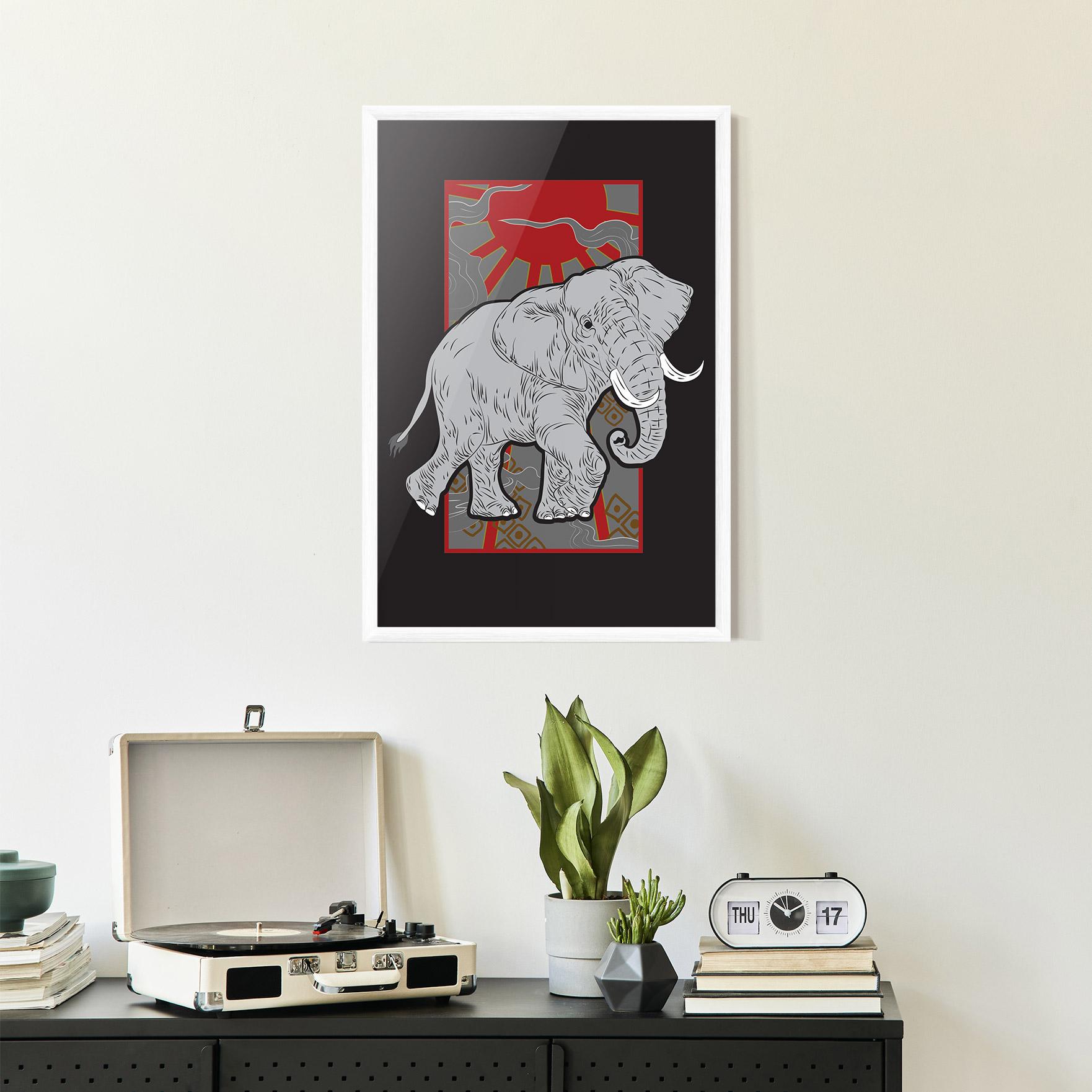 Poster Înrămat Asian Elephant mockup 2