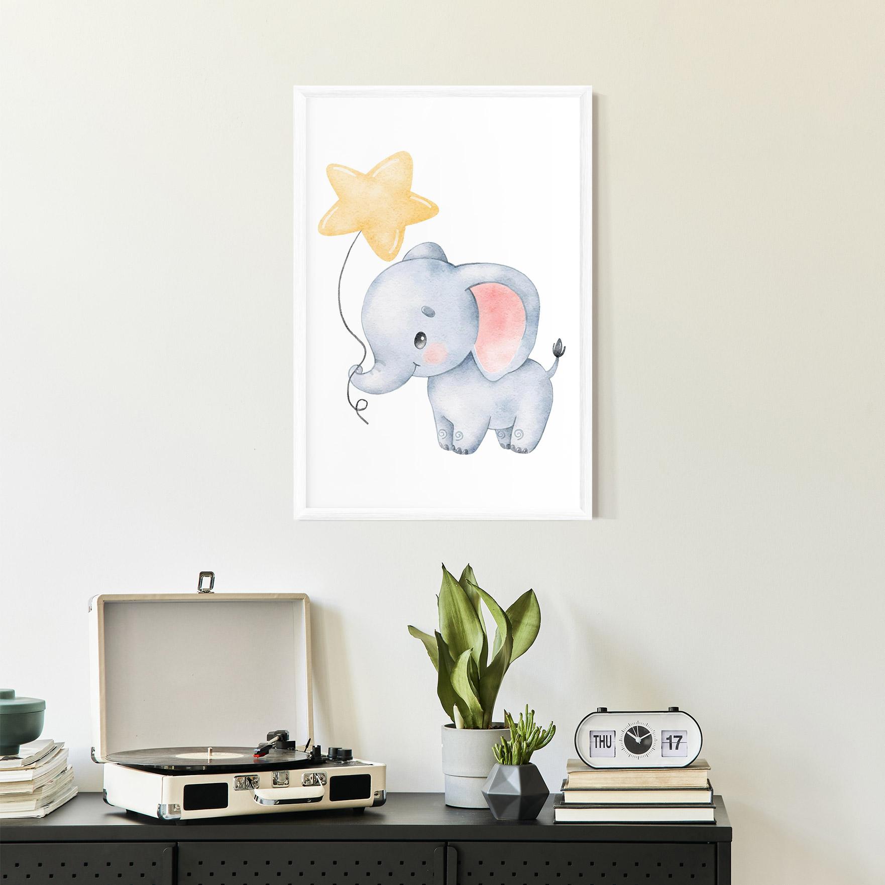 Poster Înrămat Baby Elephant Kids mockup 2