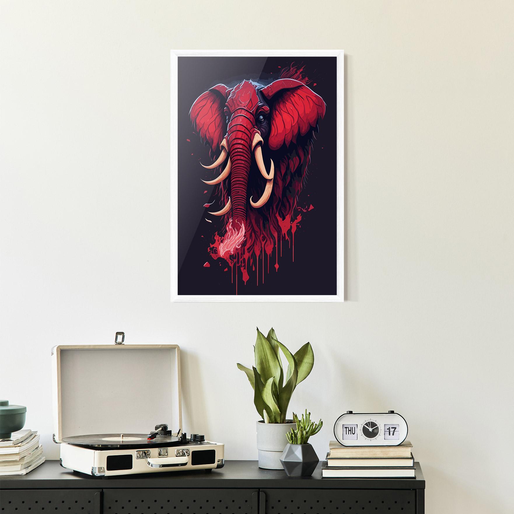 Poster Înrămat Bloody Elephant mockup 2