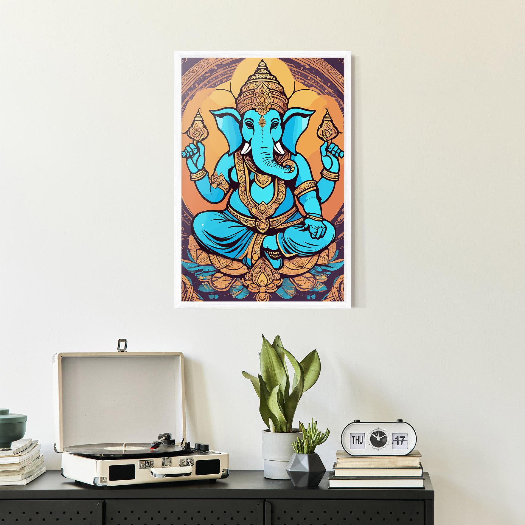 Poster Înrămat Blue Elephant mockup 2