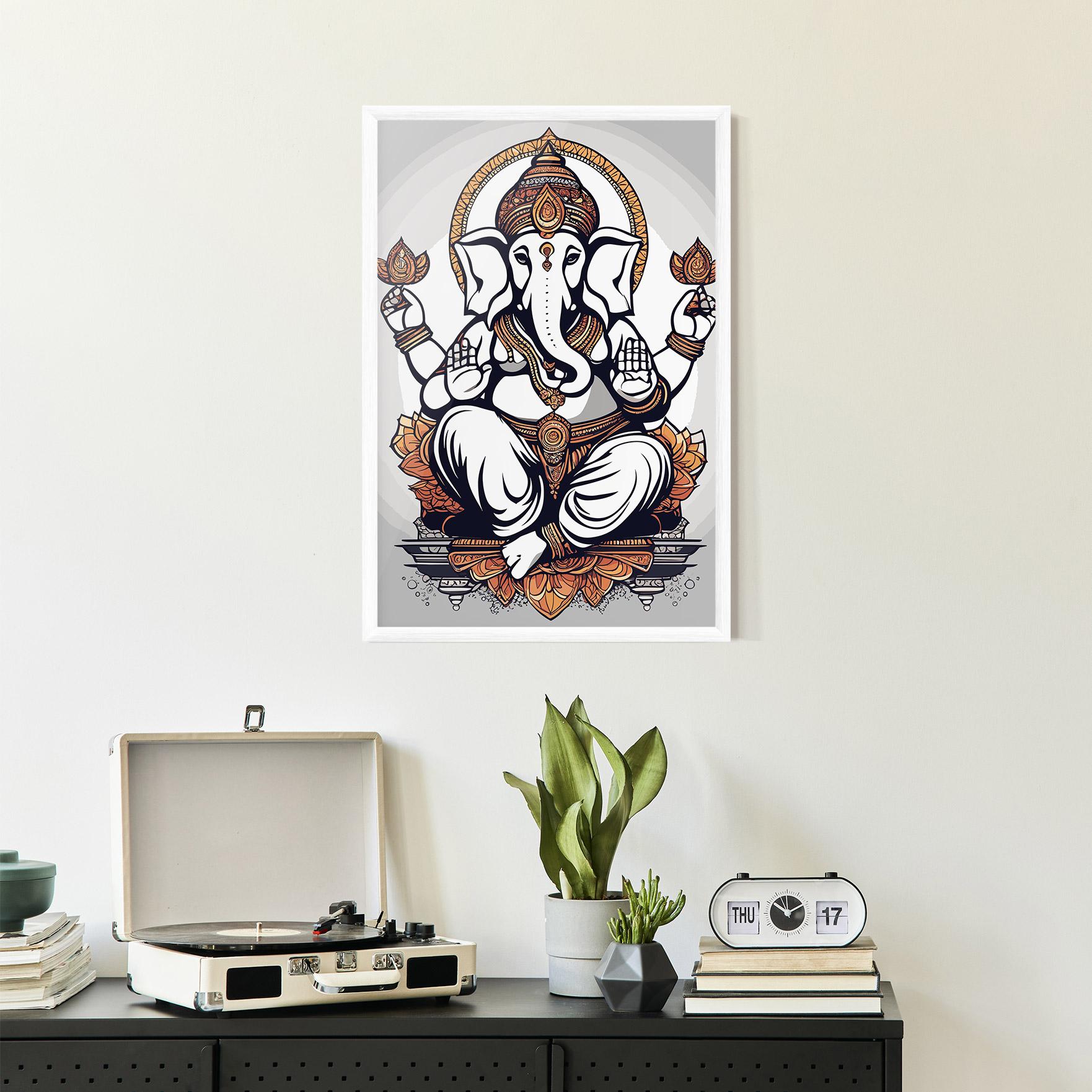 Poster Înrămat Chaturthi Grey mockup 2