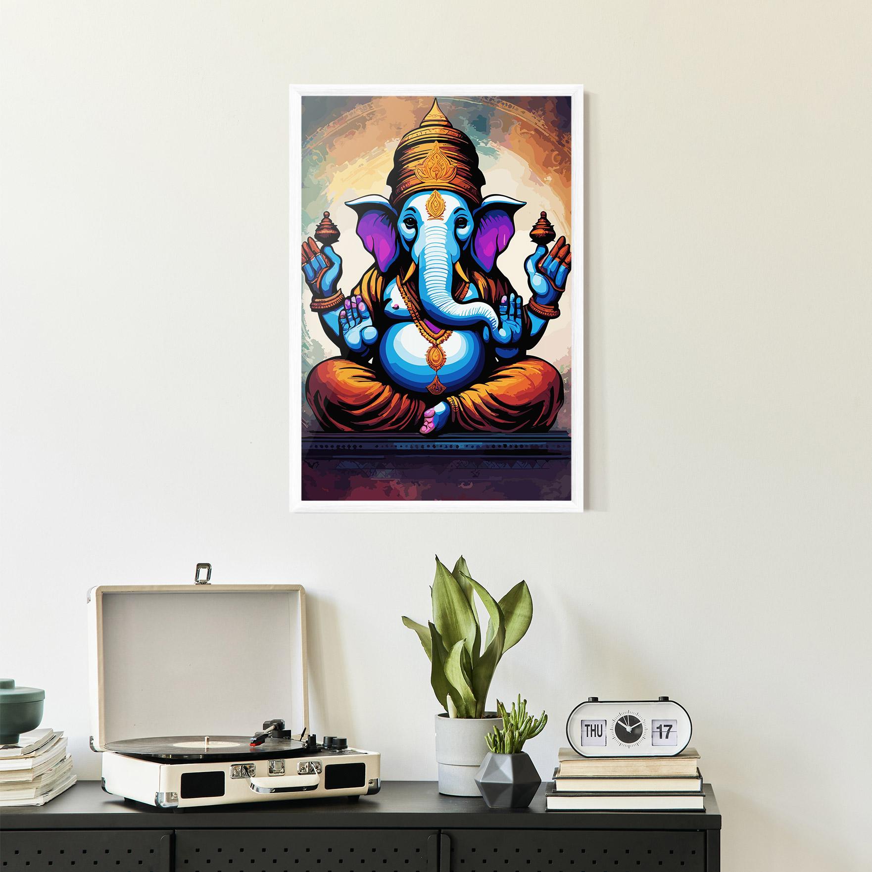 Poster Înrămat Ganesh Colorful mockup 2
