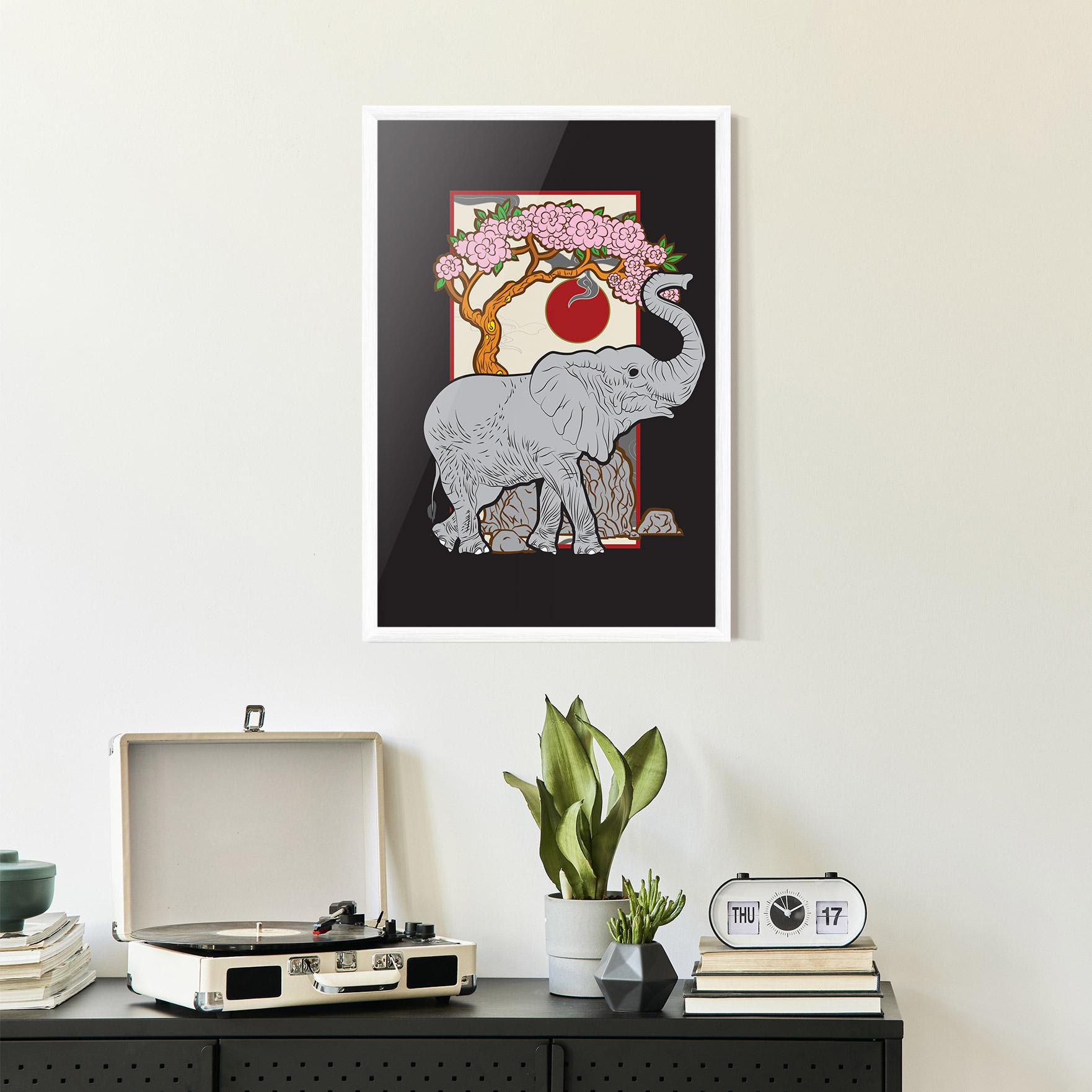 Poster Înrămat Three Elephant mockup 2