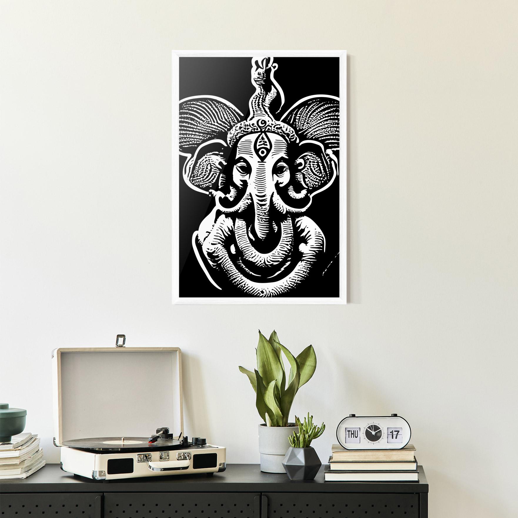 Poster Înrămat White Head Elephant mockup 2