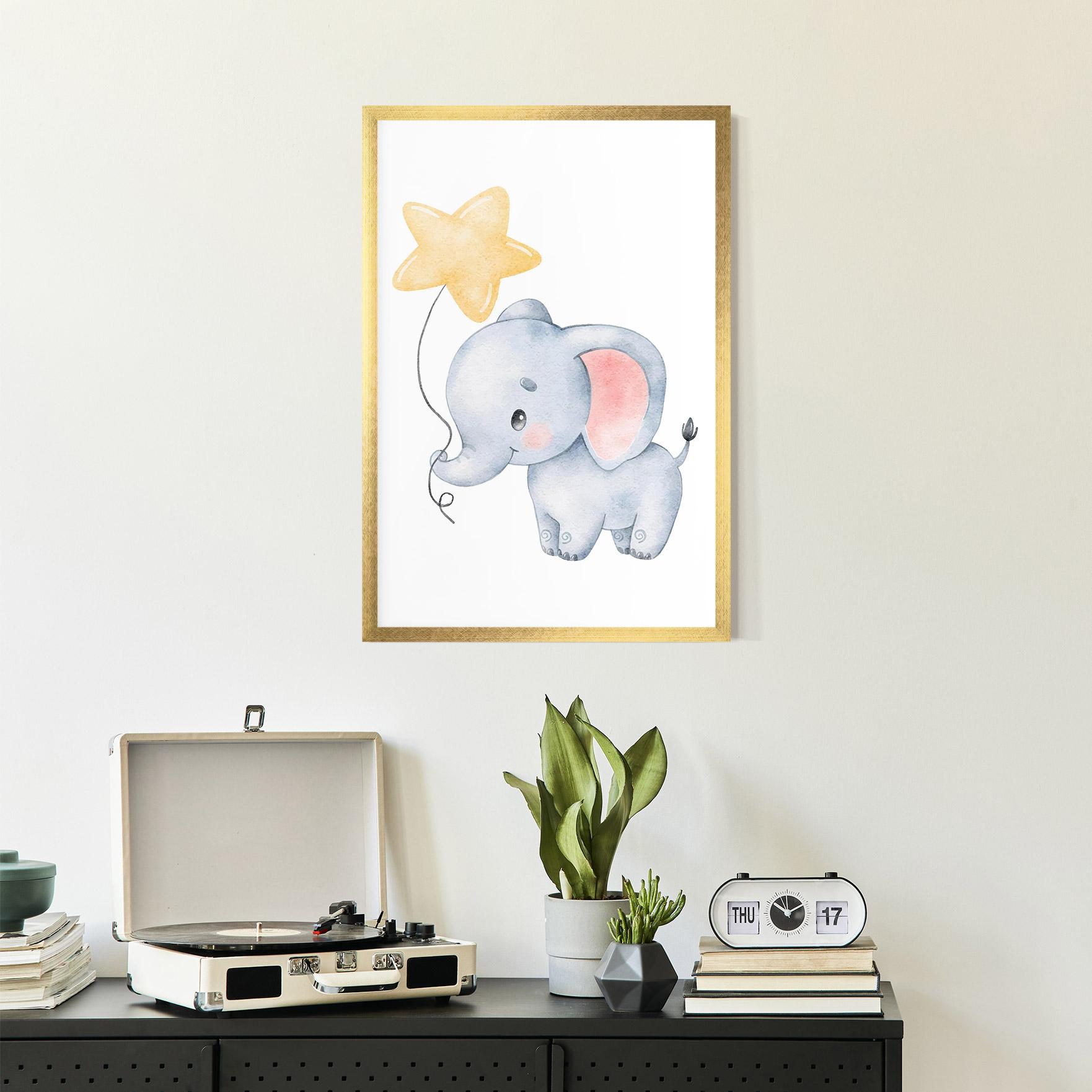 Poster Înrămat Baby Elephant Kids mockup 2