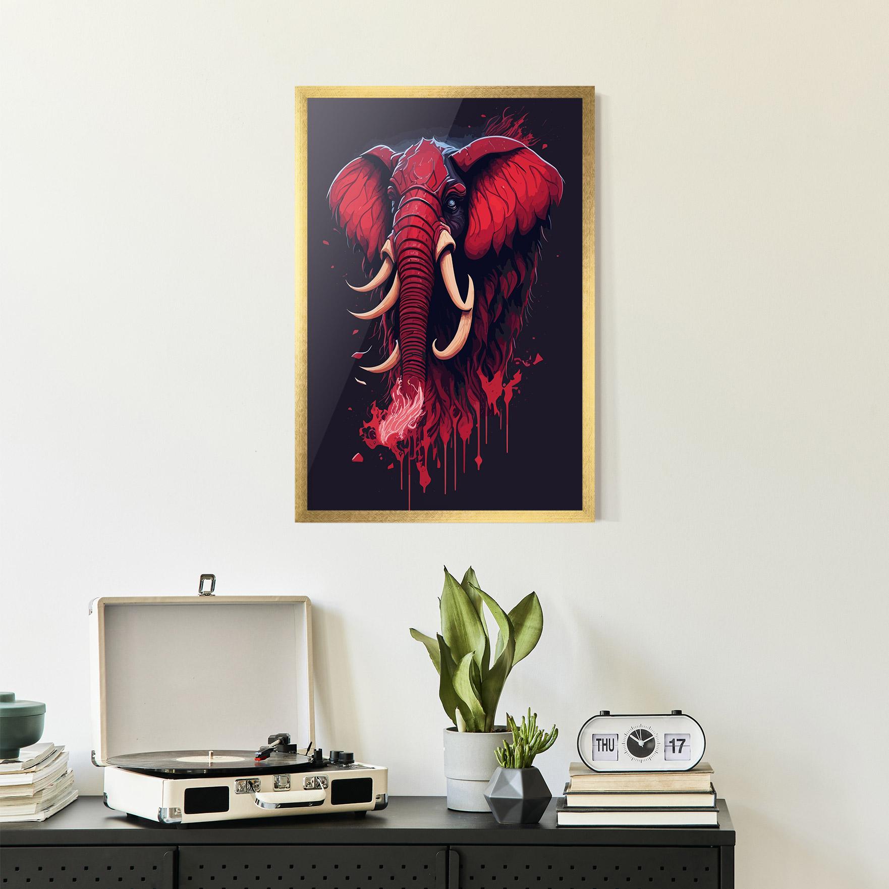Poster Înrămat Bloody Elephant mockup 2