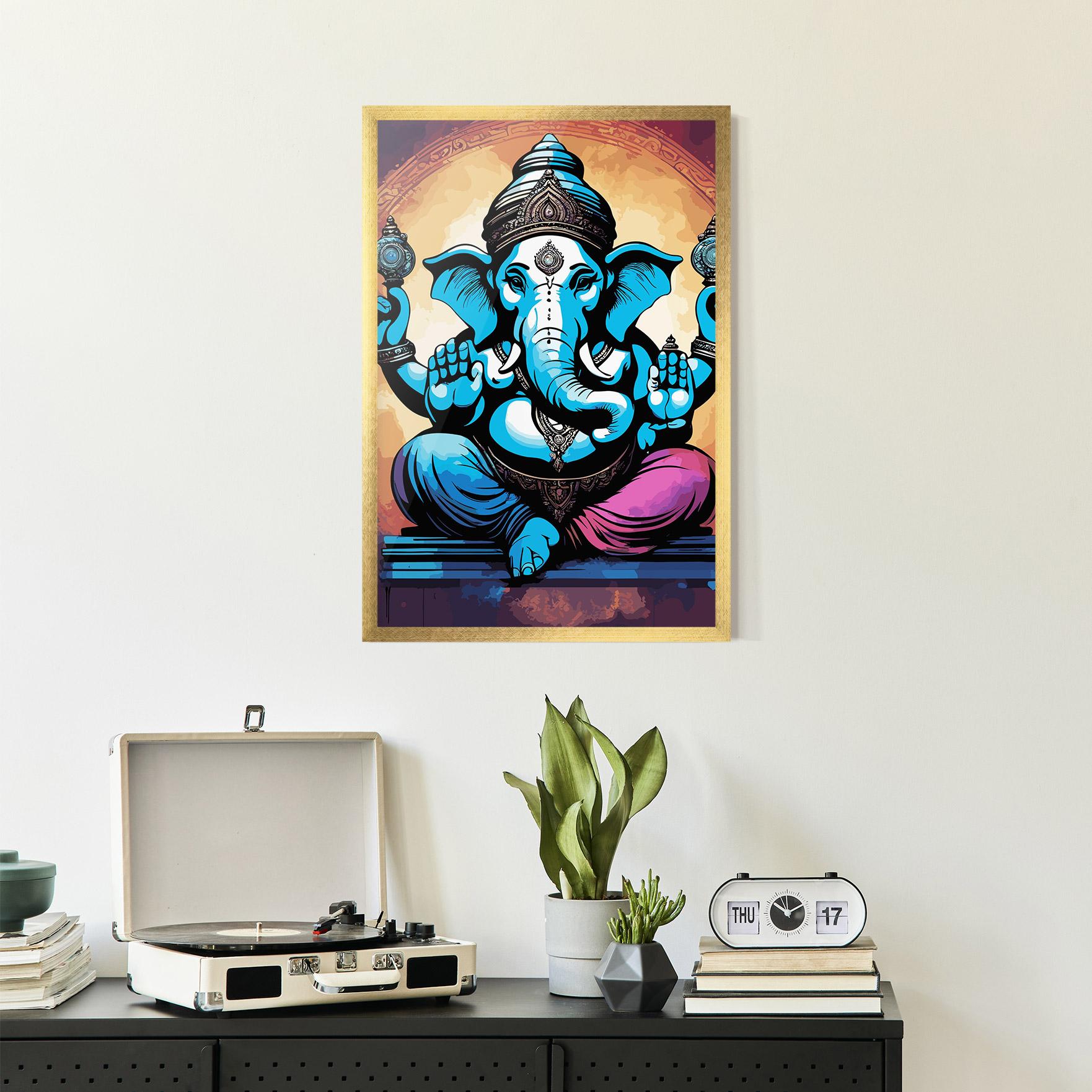 Poster Înrămat Colorful Chaturthi mockup 2