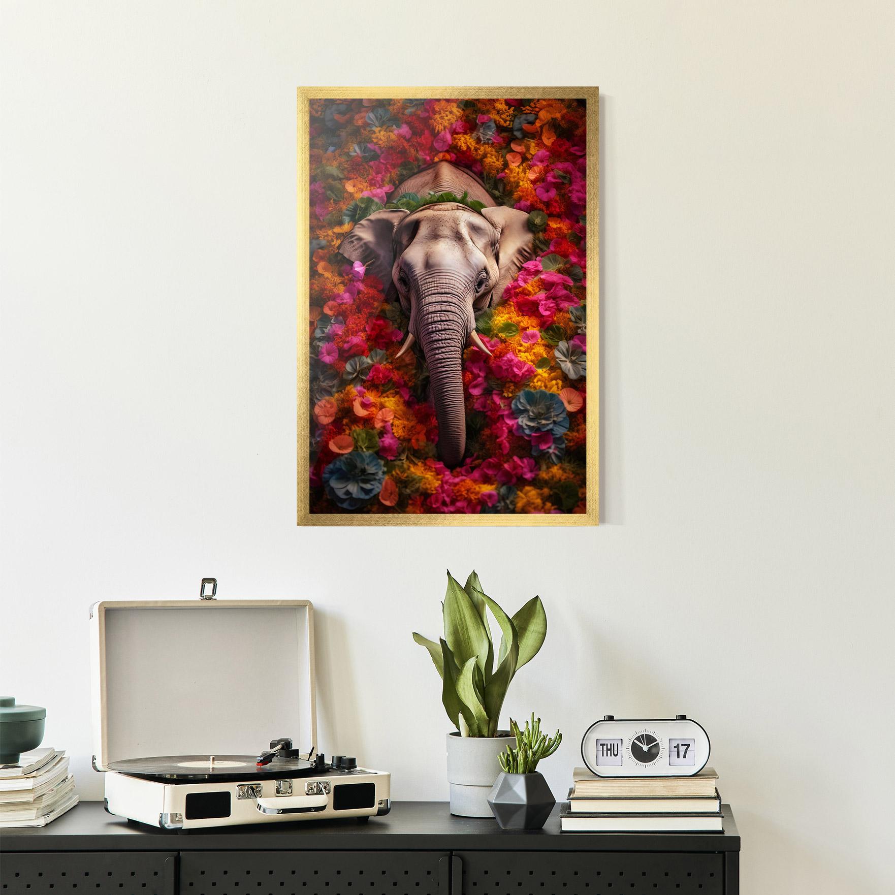 Poster Înrămat Flower Elephant mockup 2