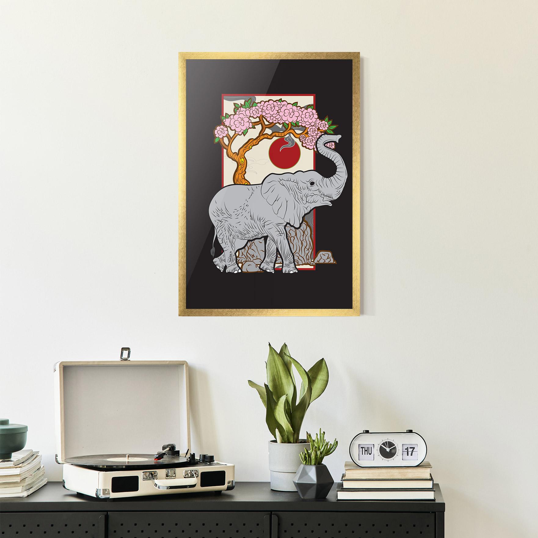 Poster Înrămat Three Elephant mockup 2