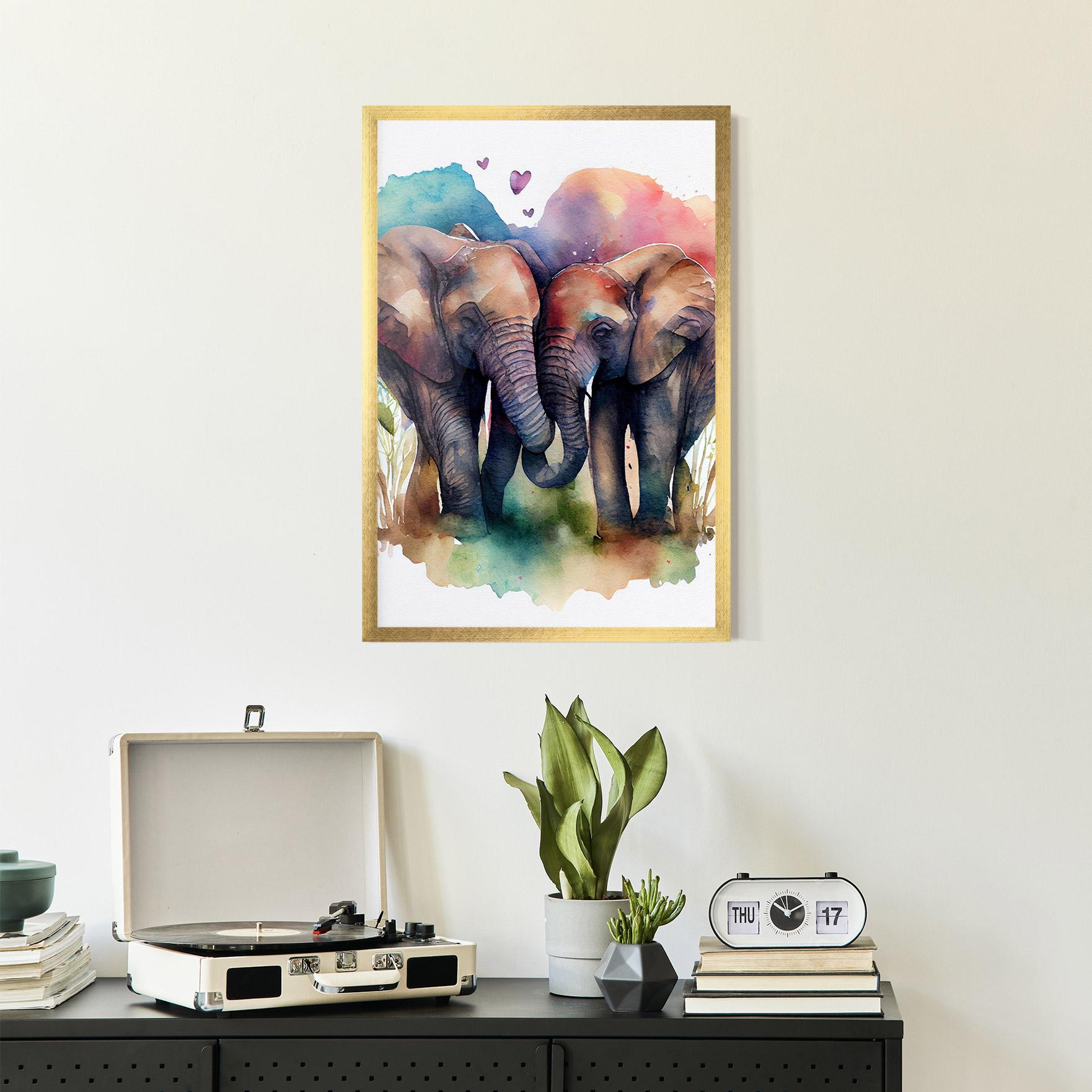 Poster Înrămat Watercolor Love mockup 2