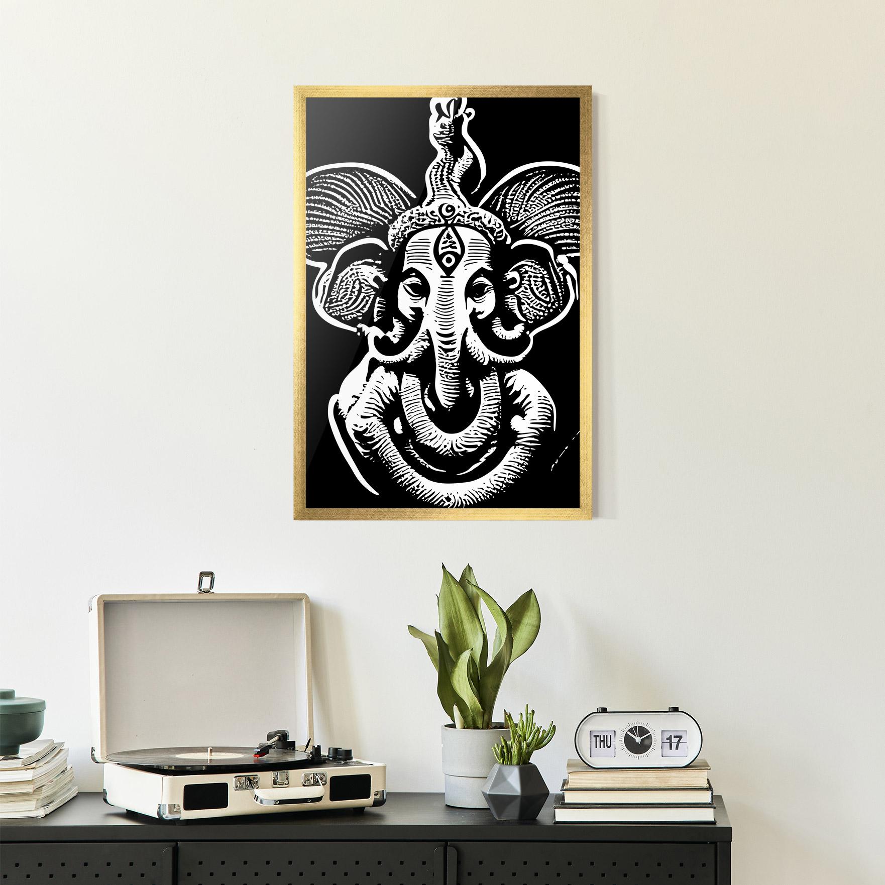 Poster Înrămat White Head Elephant mockup 2