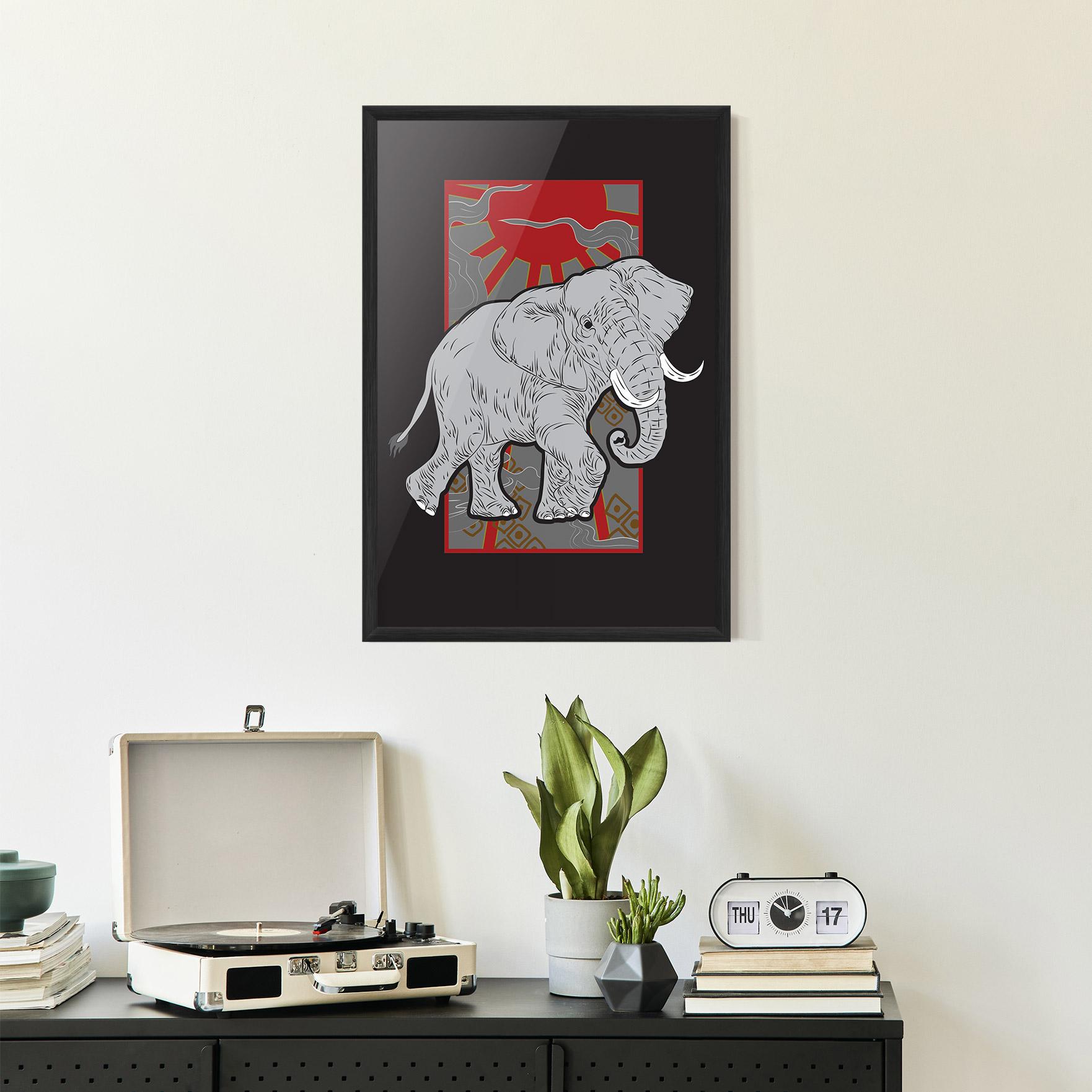 Poster Înrămat Asian Elephant mockup 2