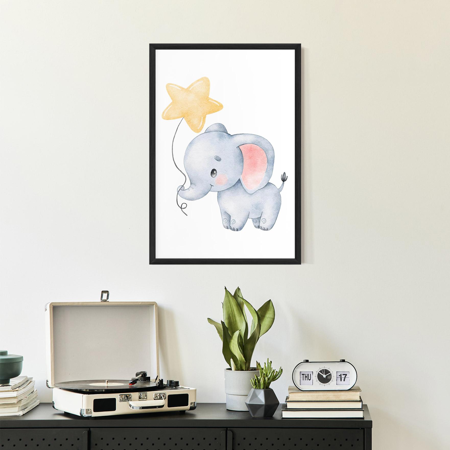 Poster Înrămat Baby Elephant Kids mockup 2