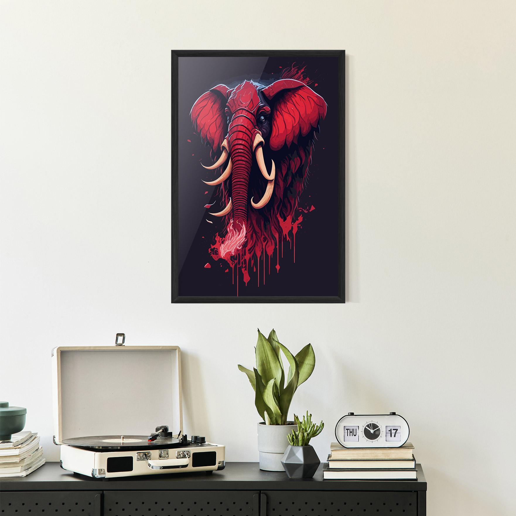 Poster Înrămat Bloody Elephant mockup 2