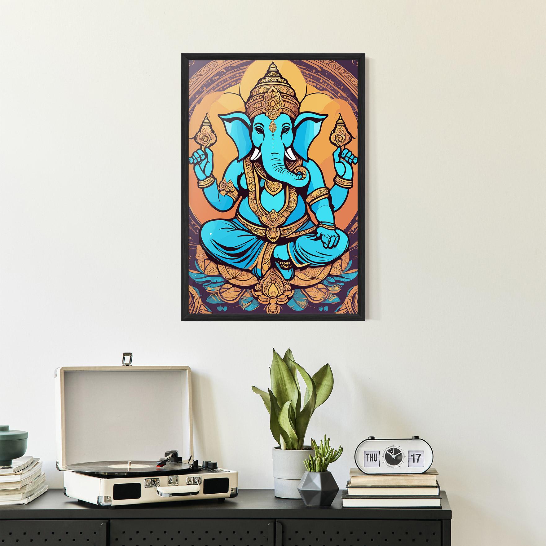 Poster Înrămat Blue Elephant mockup 2