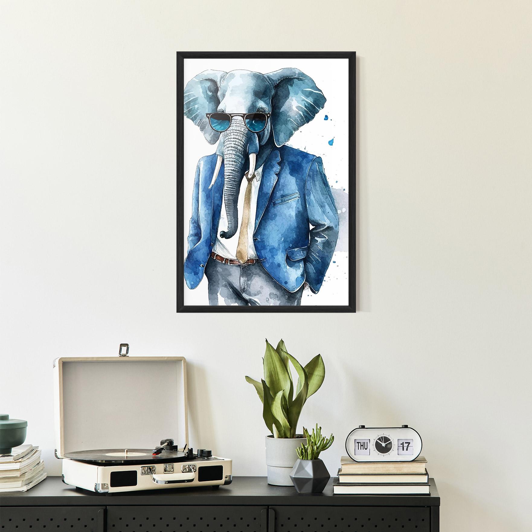 Poster Înrămat Bussiness Elephant mockup 2