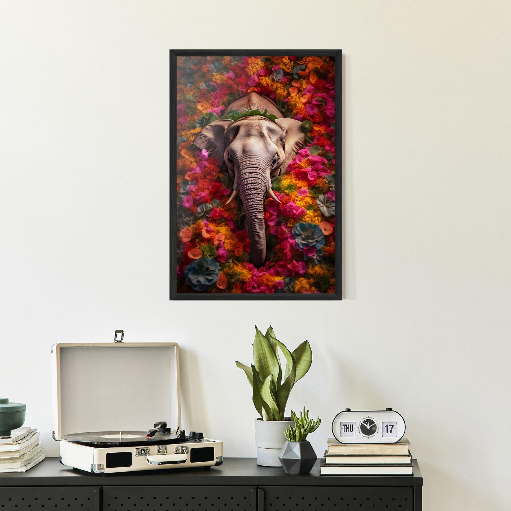 Poster Înrămat Flower Elephant mockup 2