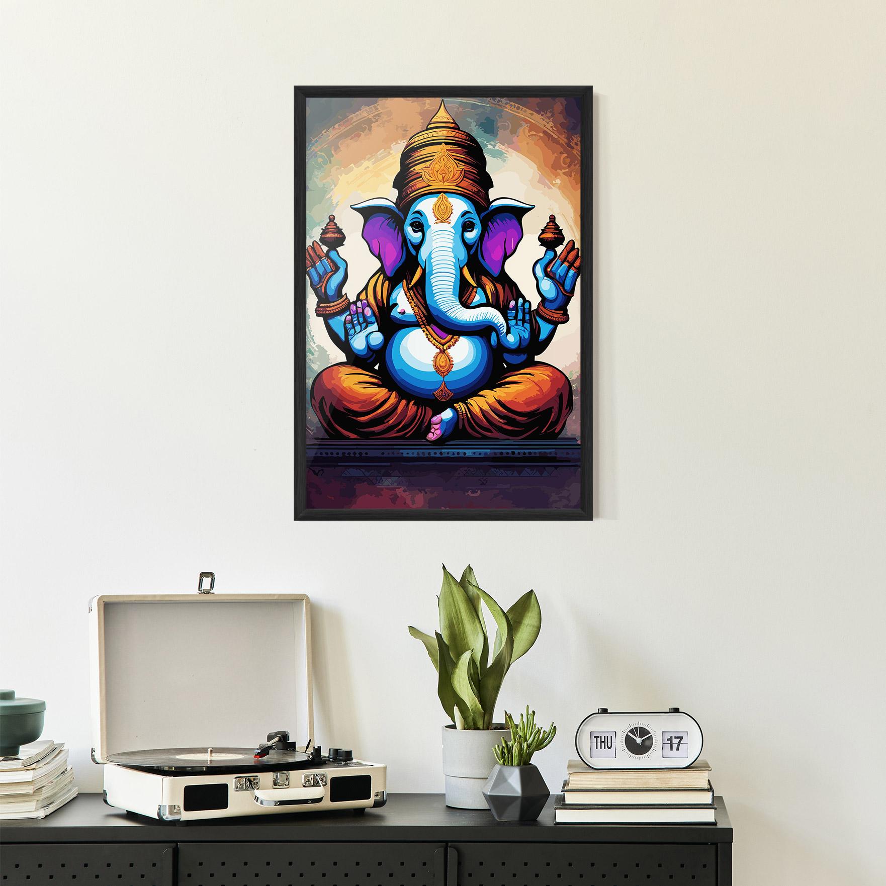 Poster Înrămat Ganesh Colorful mockup 2